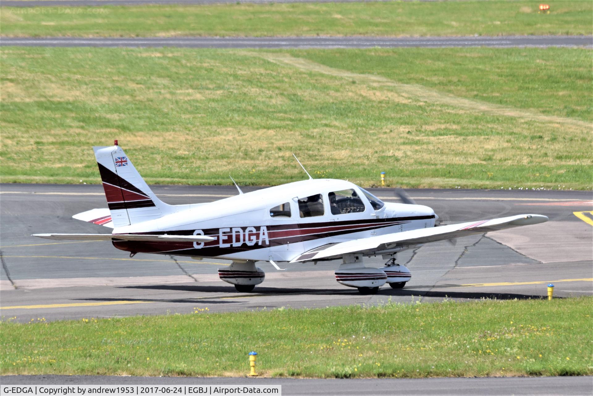 G-EDGA, 1985 Piper PA-28-161 Cherokee Warrior II C/N 28-8516024, G-EDGA at Gloucestershire Airport.