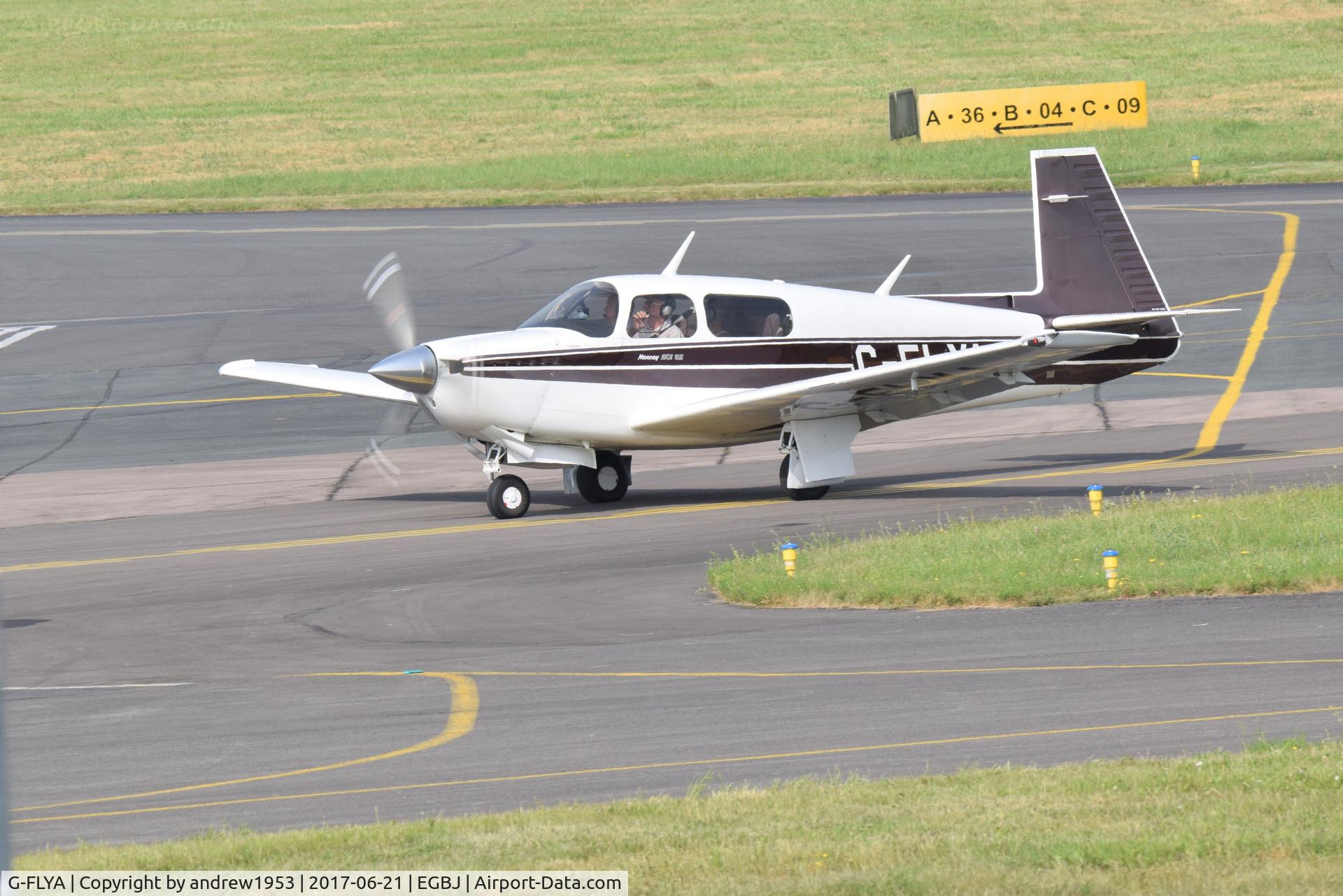 G-FLYA, 1989 Mooney M20J 201 C/N 24-3124, G-FLYA at Gloucestershire Airport.