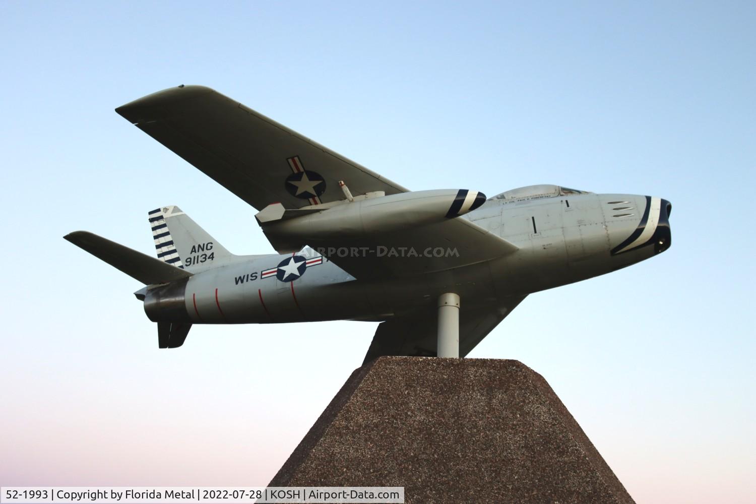 52-1993, 1952 North American F-86H Sabre C/N 187-19, Gate guard 2022 OSH