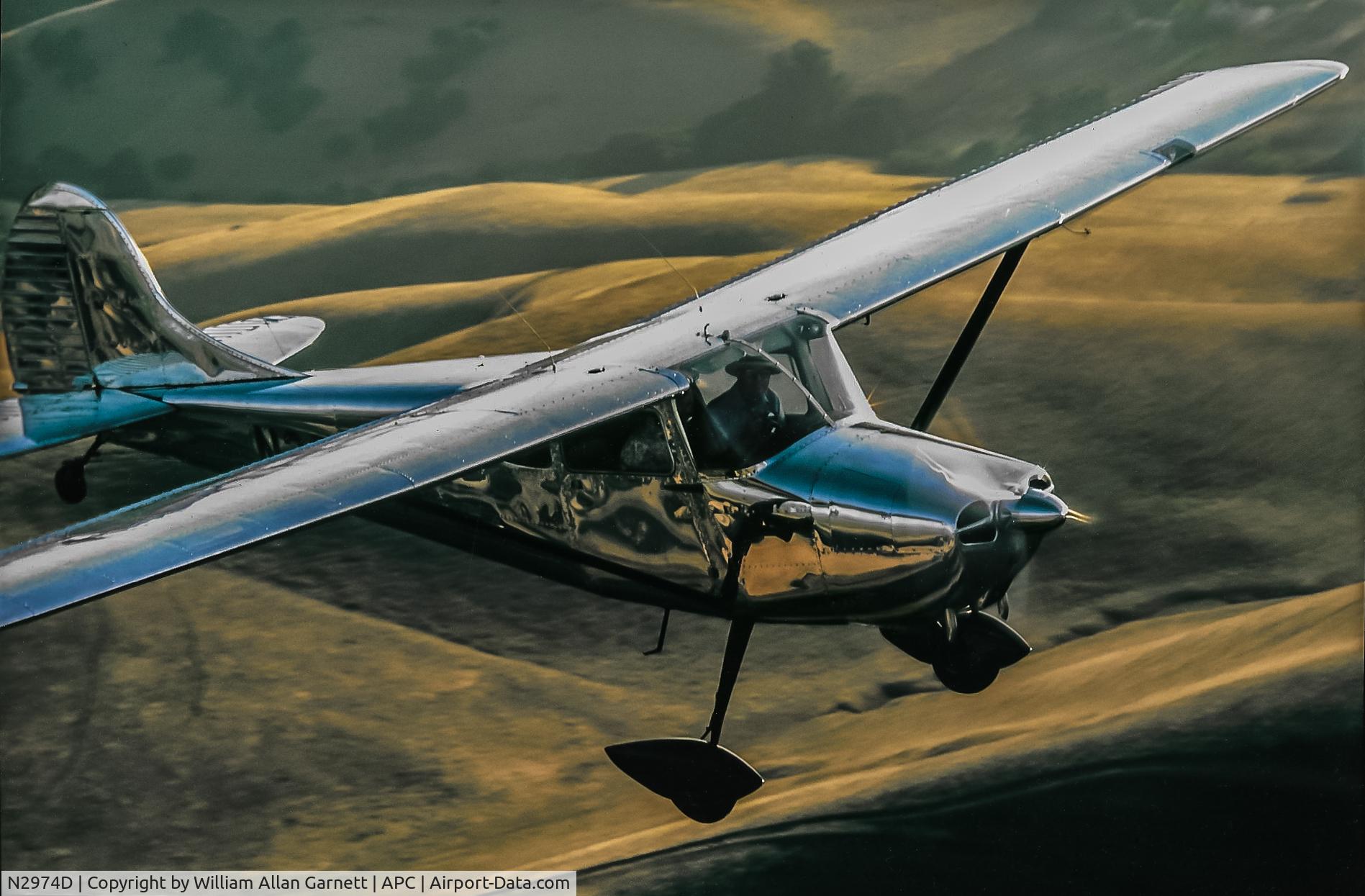 N2974D, 1955 Cessna 170B C/N 26917, Aerial Photographer William A. Garnett flying his 1955 Cessna 170B, N2974D, in 1981. Photograph by William Allan Garnett