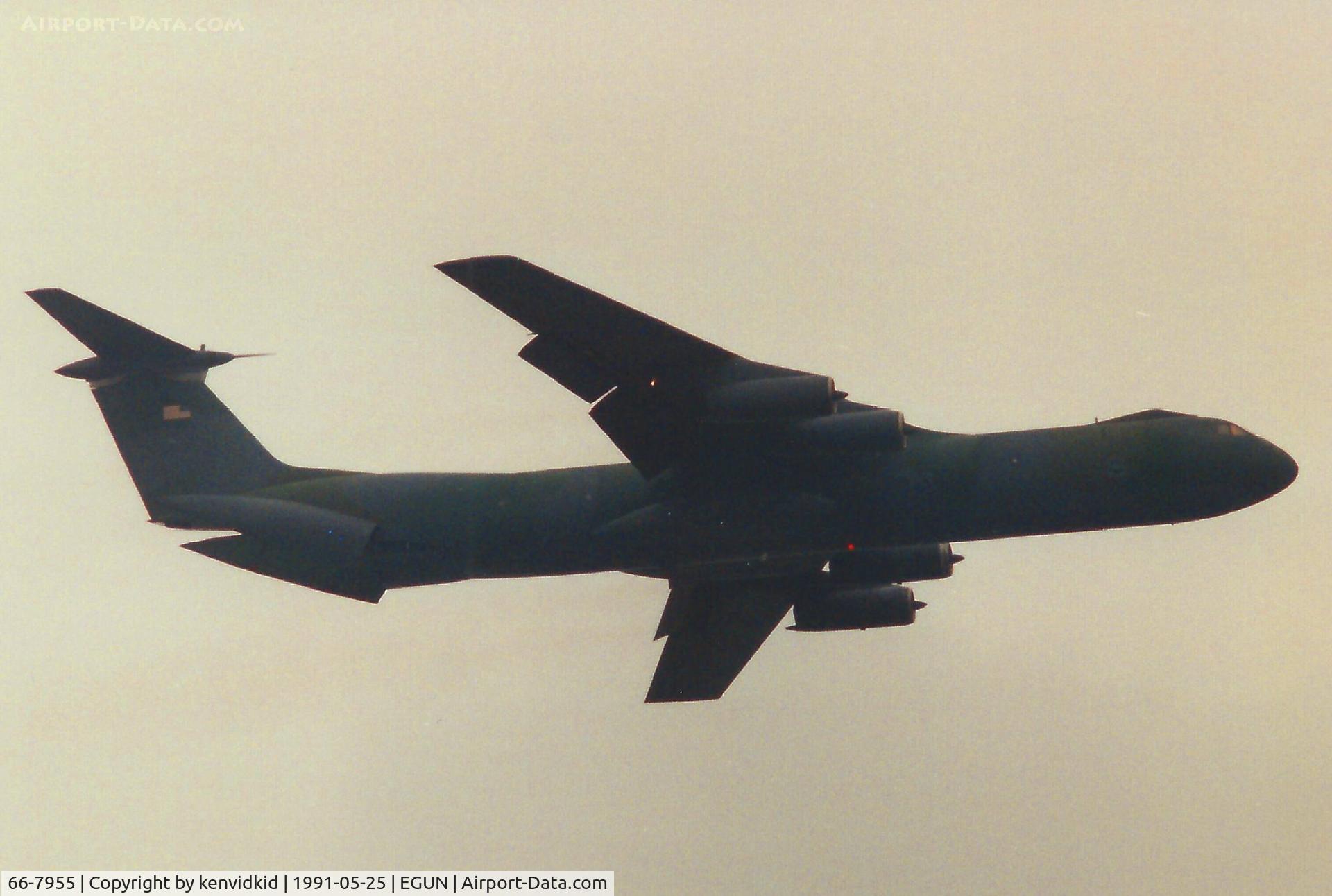 66-7955, 1966 Lockheed C-141B Starlifter C/N 300-6247, At the 1991 Mildenhall Air Fete. Scanned from print.