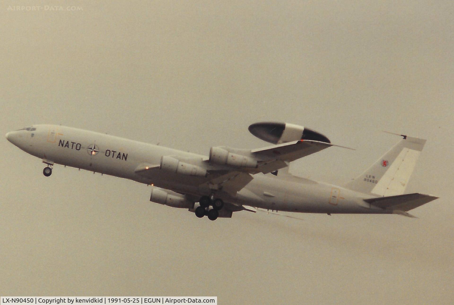LX-N90450, 1979 Boeing E-3A Sentry C/N 22845, At the 1991 Mildenhall Air Fete. Scanned from print.