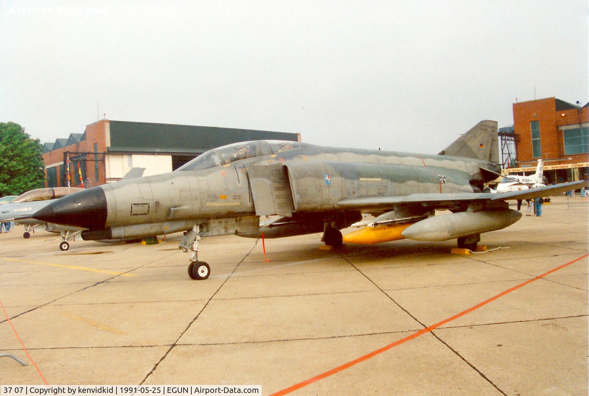37 07, 1972 McDonnell Douglas F-4F Phantom II C/N 4359, At the 1991 Mildenhall Air Fete. Scanned from print.