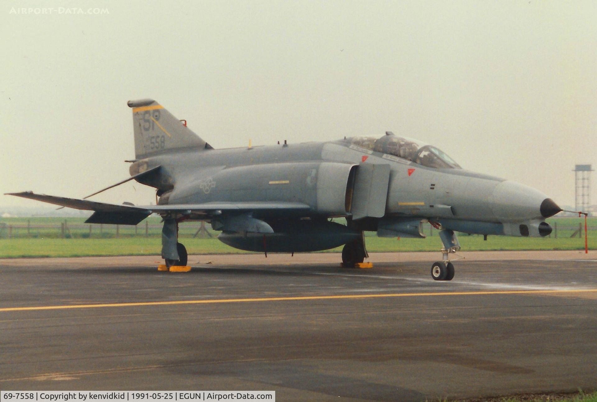 69-7558, 1969 McDonnell Douglas F-4G Phantom II C/N 4005, At the 1991 Mildenhall Air Fete. Scanned from print.