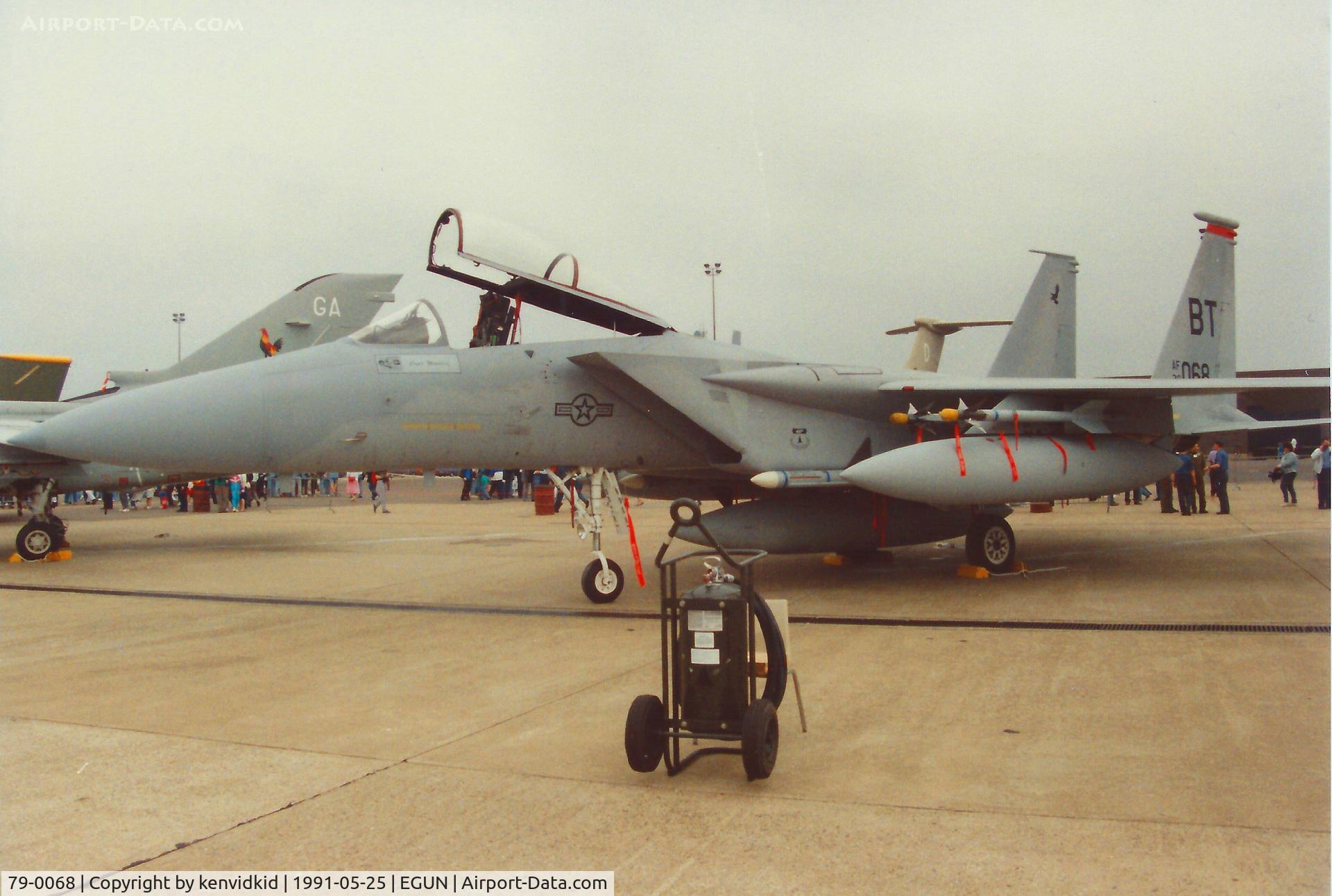 79-0068, 1979 McDonnell Douglas F-15C Eagle C/N 0616/C137, At the 1991 Mildenhall Air Fete. Scanned from print.