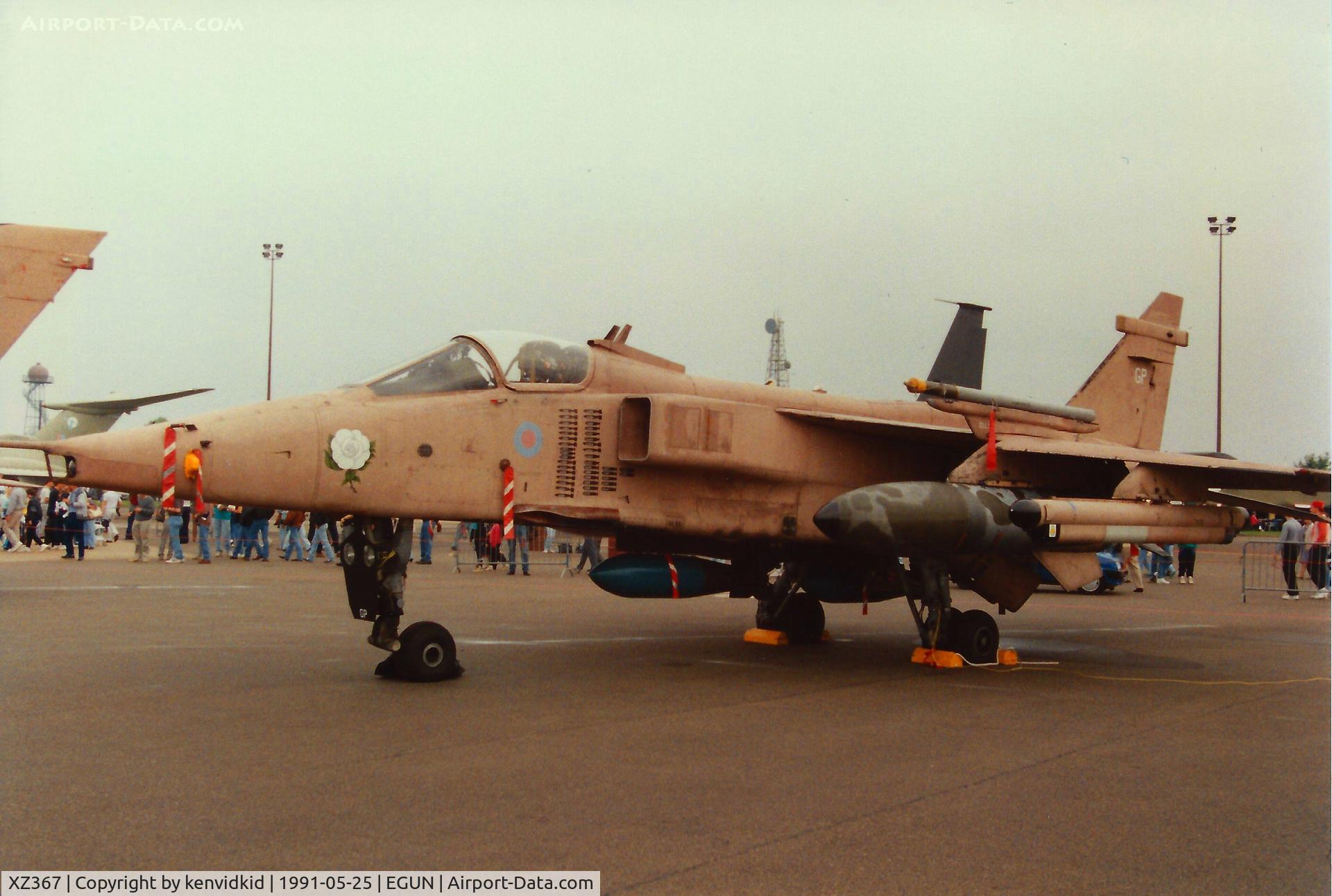 XZ367, 1976 Sepecat Jaguar GR.1A C/N S.134, At the 1991 Mildenhall Air Fete. Scanned from print.