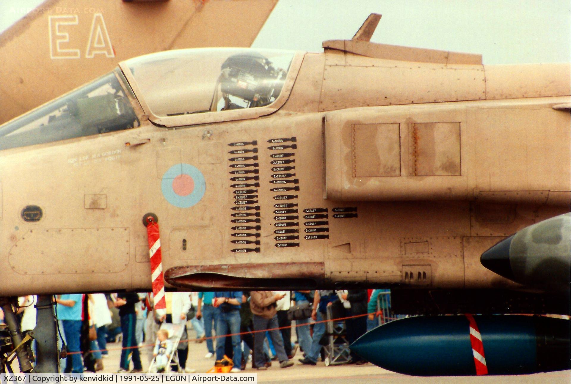 XZ367, 1976 Sepecat Jaguar GR.1A C/N S.134, At the 1991 Mildenhall Air Fete. Scanned from print.