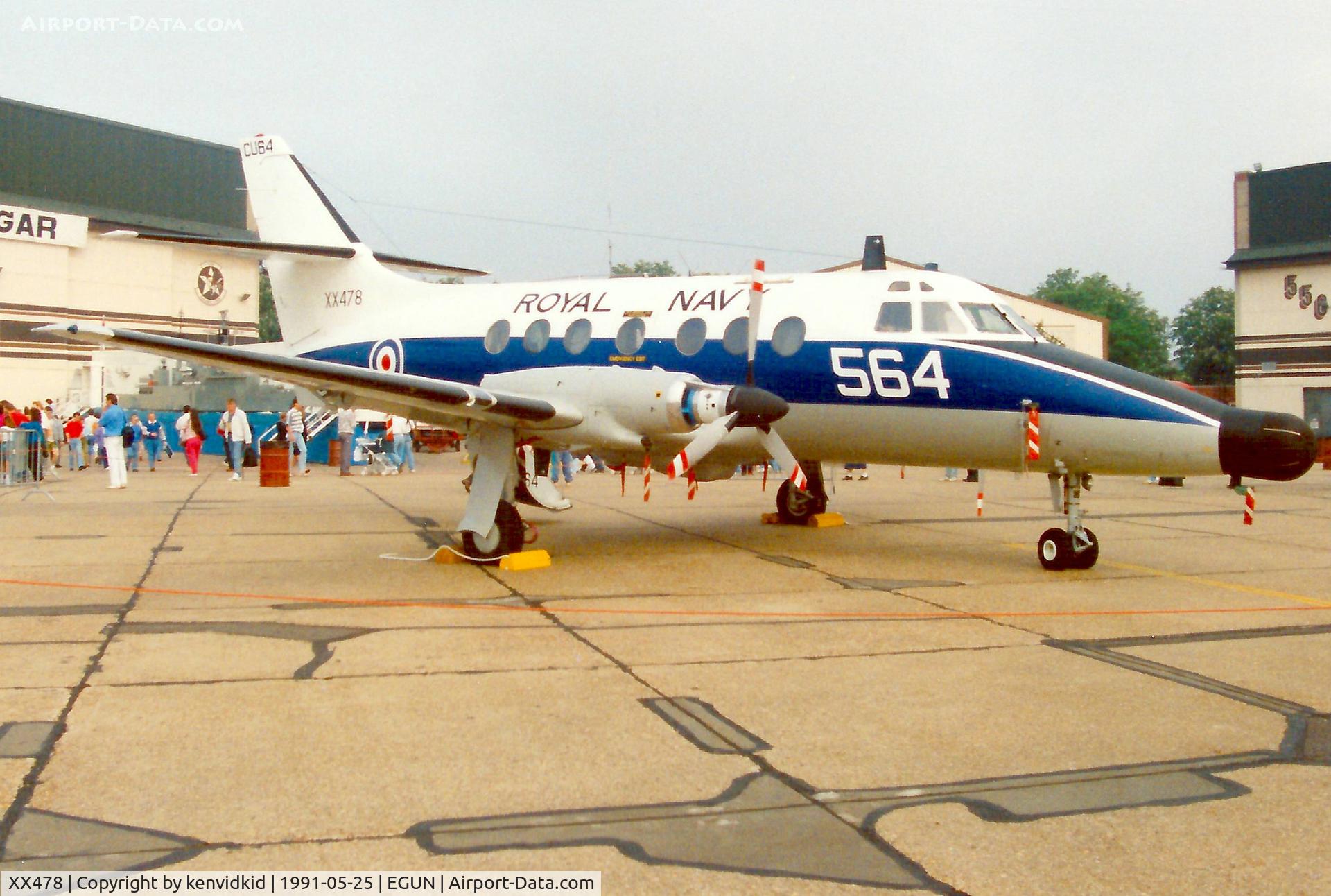 XX478, 1970 Scottish Aviation HP-137 Jetstream T.2 C/N 261, At the 1991 Mildenhall Air Fete. Scanned from print.