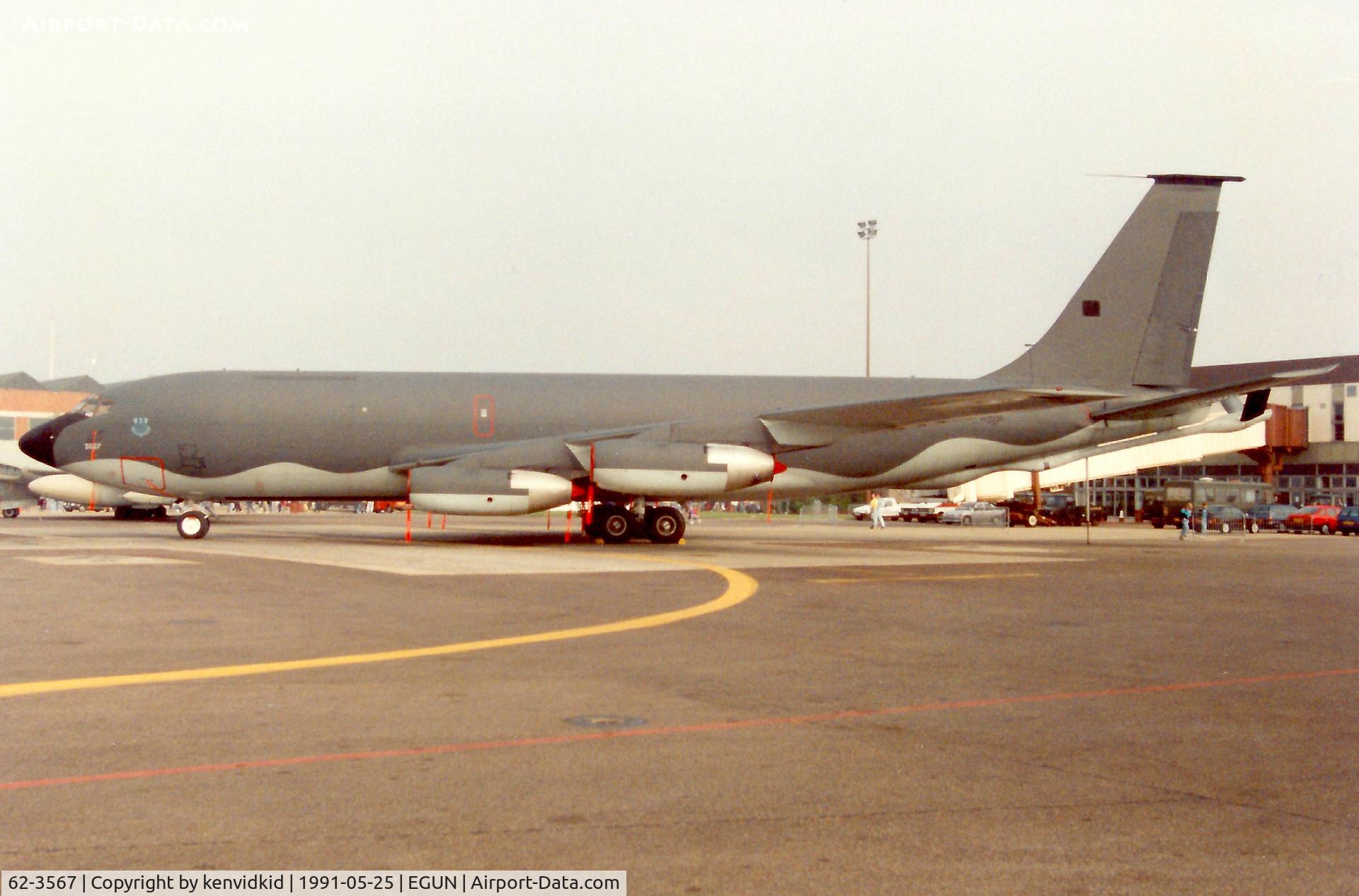 62-3567, 1962 Boeing KC-135A Stratotanker C/N 18550, At the 1991 Mildenhall Air Fete. Scanned from print.