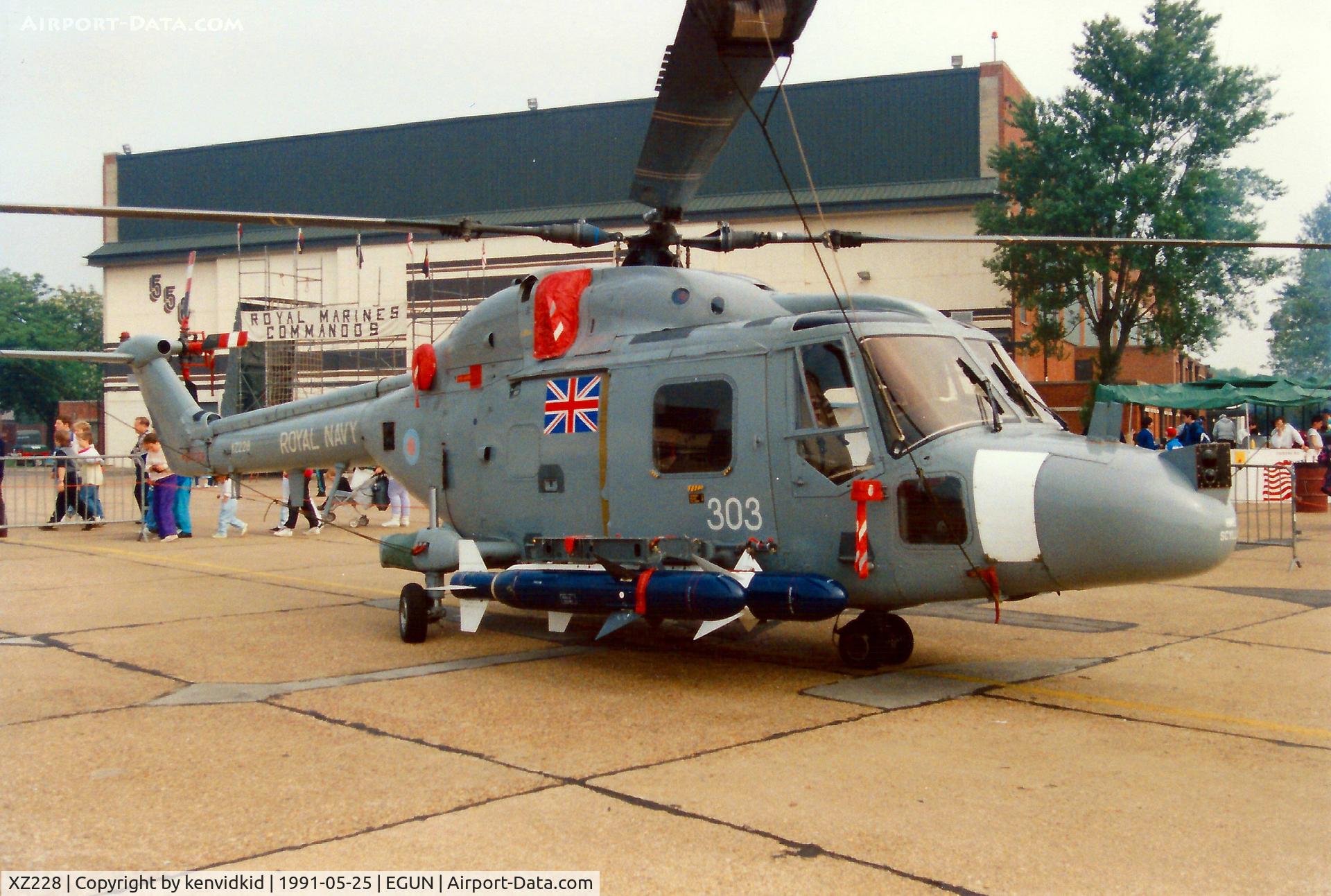 XZ228, 1976 Westland Lynx HAS.3GM C/N 002, At the 1991 Mildenhall Air Fete. Scanned from print.