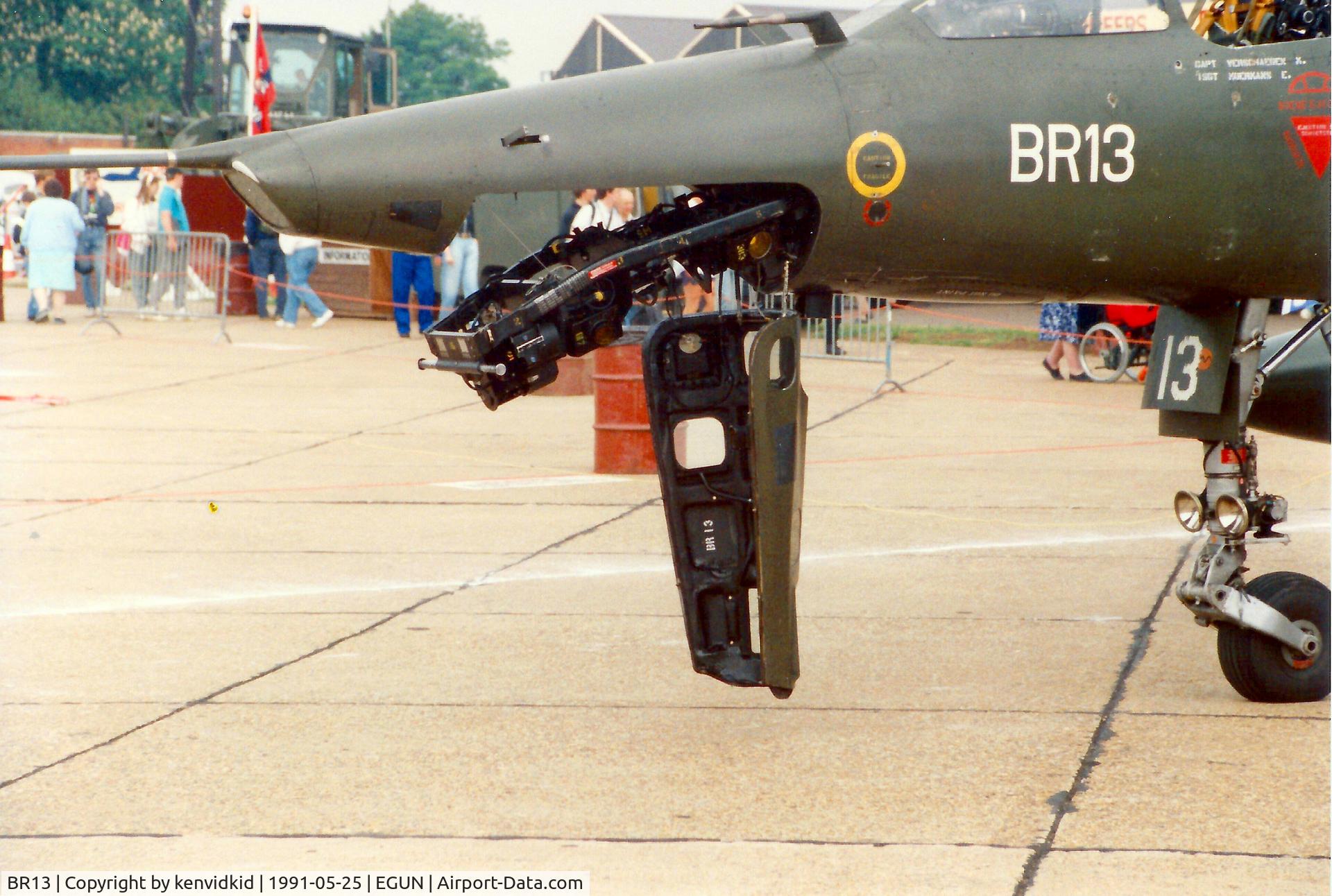 BR13, SABCA Mirage 5BR C/N 313, At the 1991 Mildenhall Air Fete. Scanned from print.