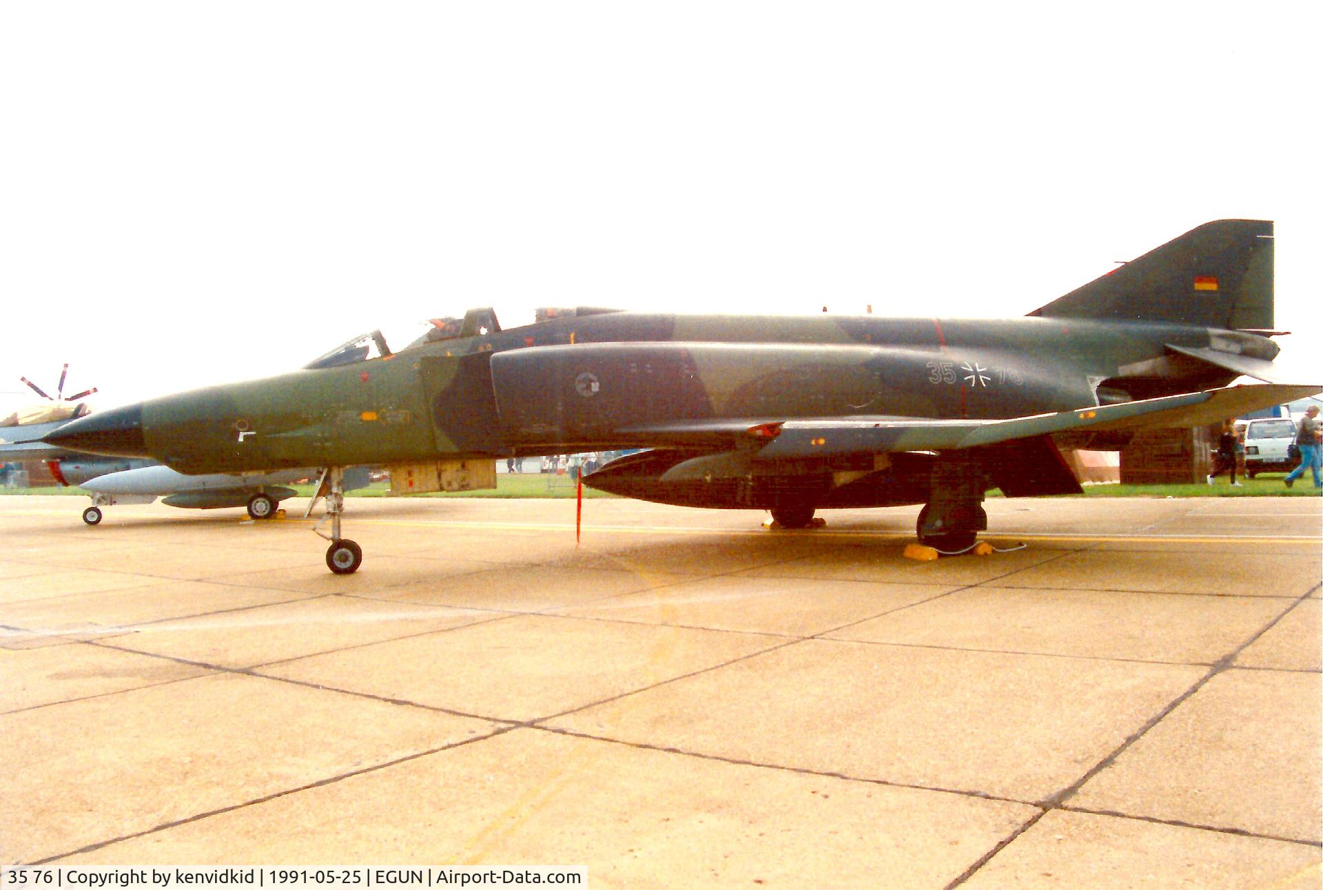 35 76, 1969 McDonnell Douglas RF-4E Phantom II C/N 4173, At the 1991 Mildenhall Air Fete. Scanned from print.