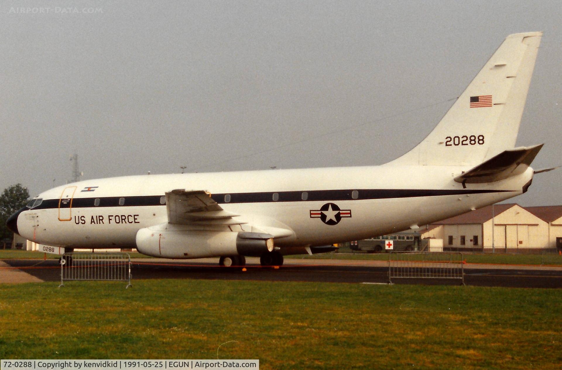72-0288, 1972 Boeing T-43A Bobcat C/N 20695, At the 1991 Mildenhall Air Fete. Scanned from print.