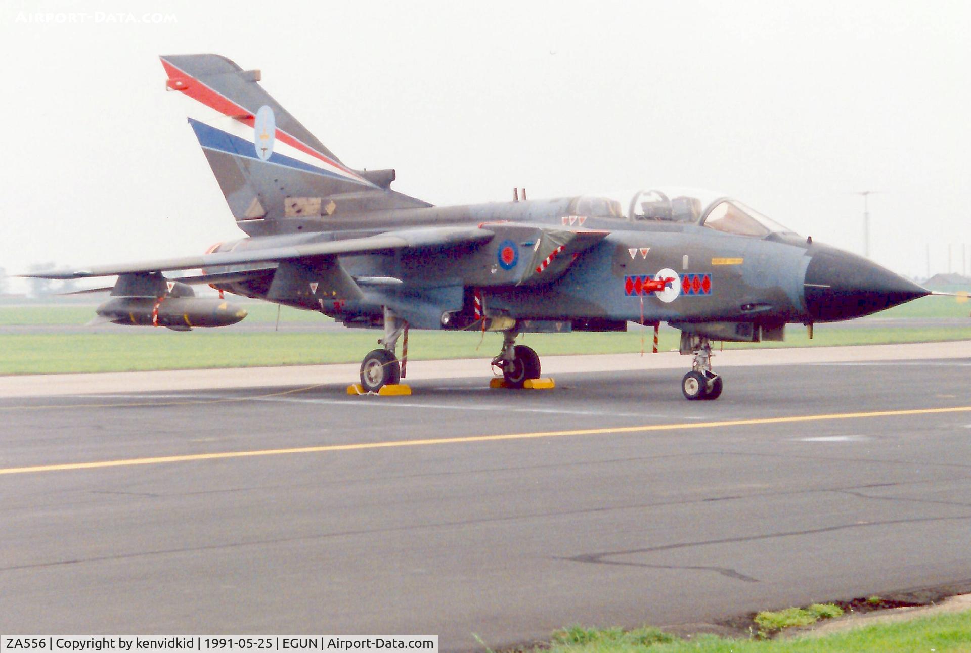 ZA556, 1981 Panavia Tornado GR.1 C/N 075/BS020/3040, At the 1991 Mildenhall Air Fete. Scanned from print.