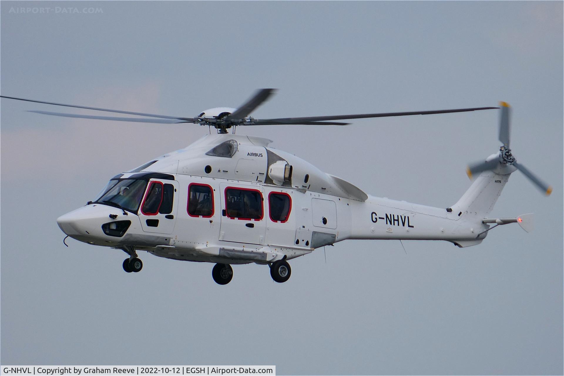G-NHVL, 2022 Airbus Helicopters EC-175B C/N 5057, Landing at Norwich.