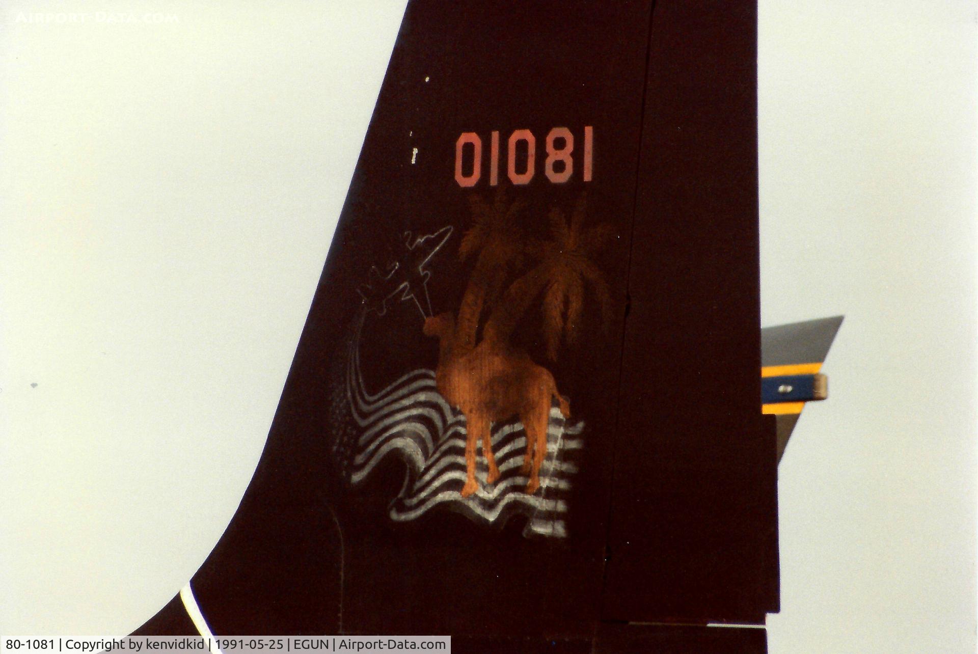 80-1081, 1980 Lockheed U-2S (TR-1A) C/N 081, At the 1991 Mildenhall Air Fete. Scanned from print.