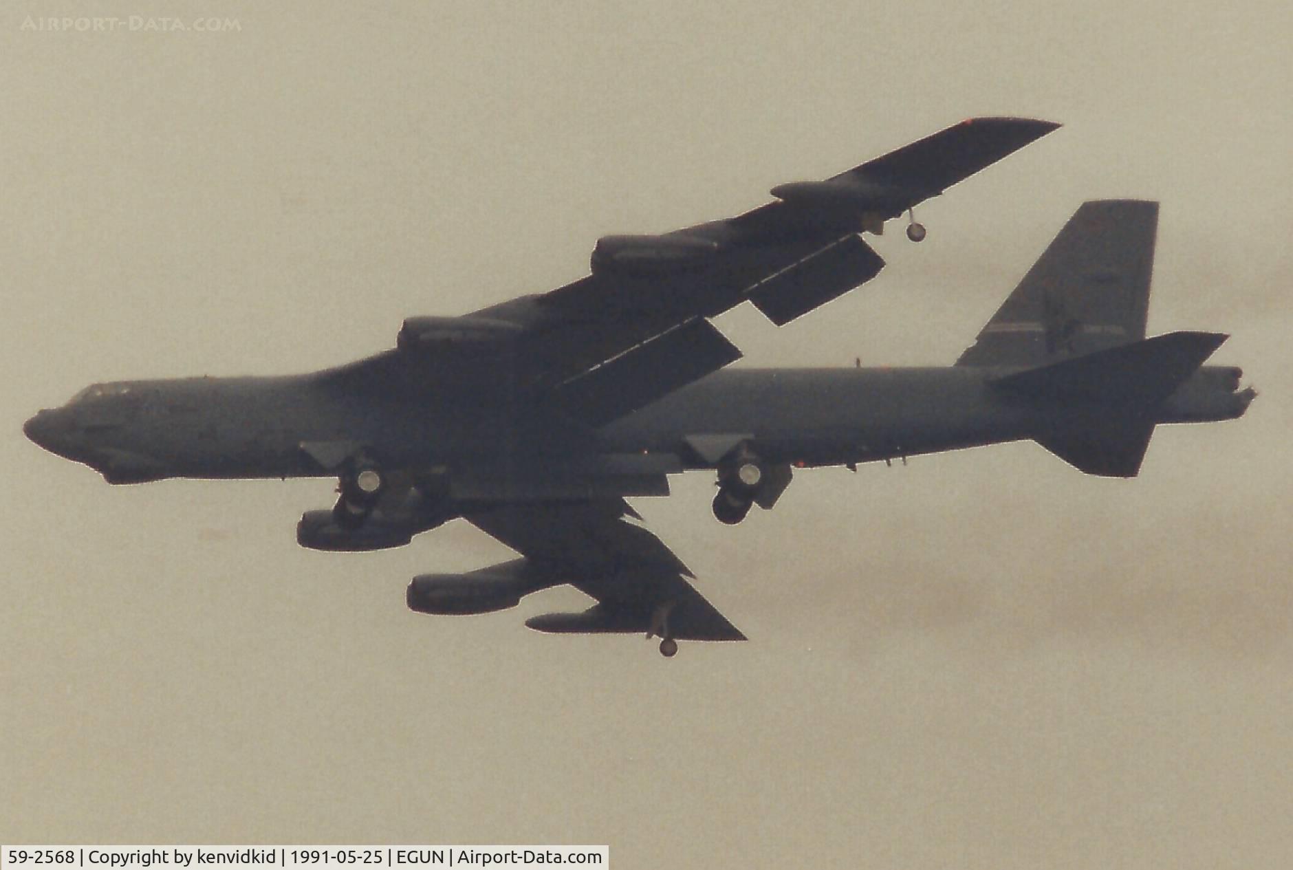 59-2568, 1959 Boeing B-52G C/N 464331, At the 1991 Mildenhall Air Fete. Scanned from print.