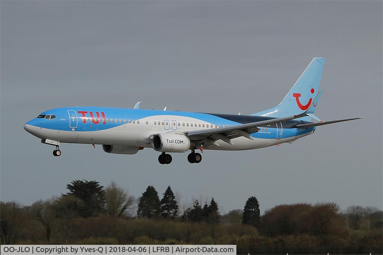 OO-JLO, 2007 Boeing 737-8K5 C/N 34692, Boeing 737-8K5, On final rwy 25L, Brest-Bretagne airport (LFRB-BES)
