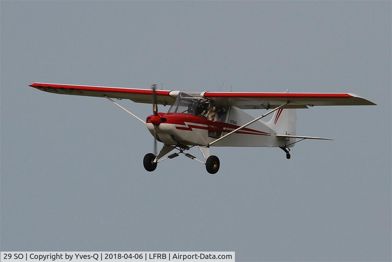 29 SO, Humbert Tétras 912BS C/N Not found 29 SO, Humbert Tétras 912 BS, Short approach rwy 25R, Brest-Bretagne airport (LFRB-BES)