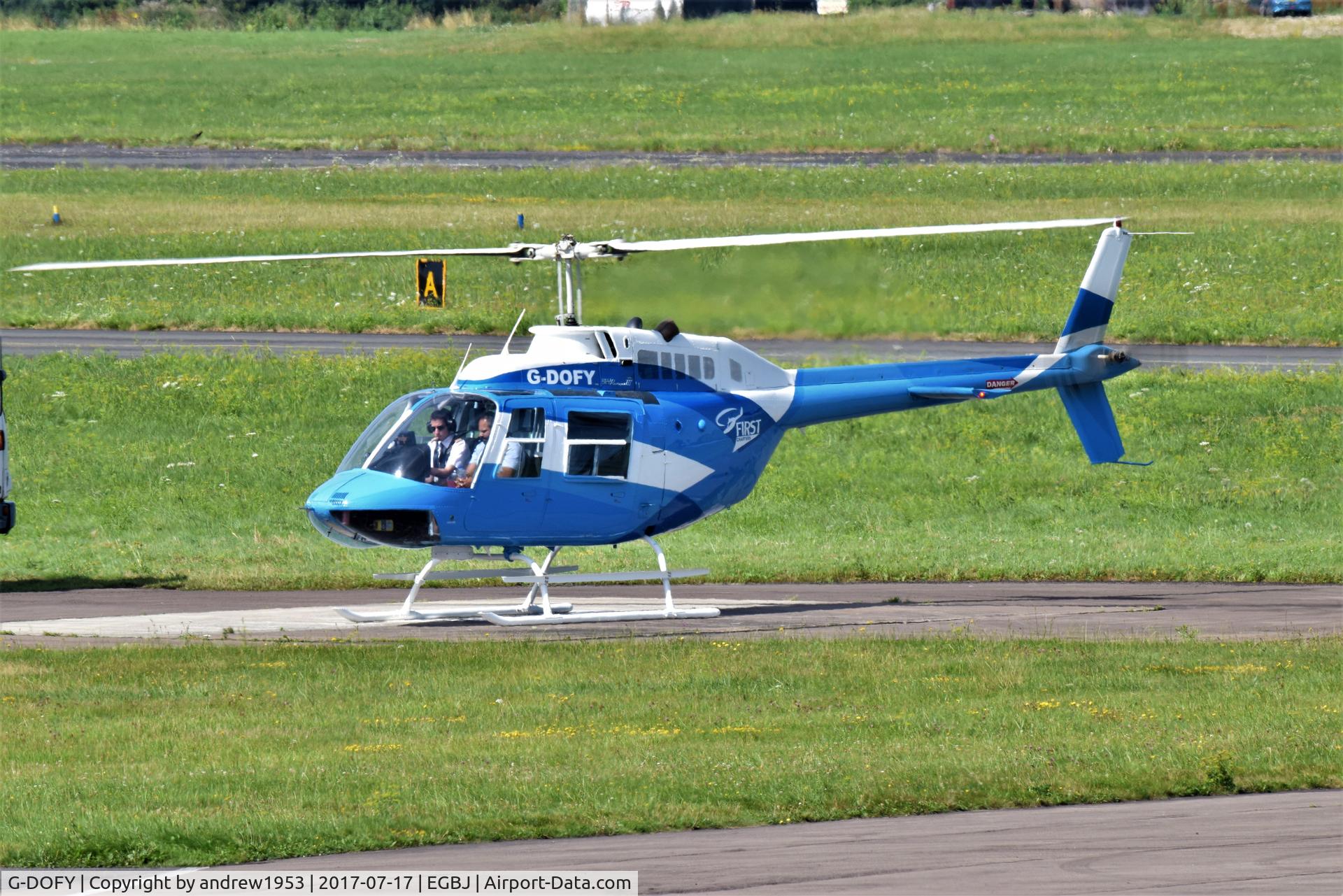 G-DOFY, 1983 Bell 206B JetRanger III C/N 3637, G-DOFY at Gloucestershire Airport.