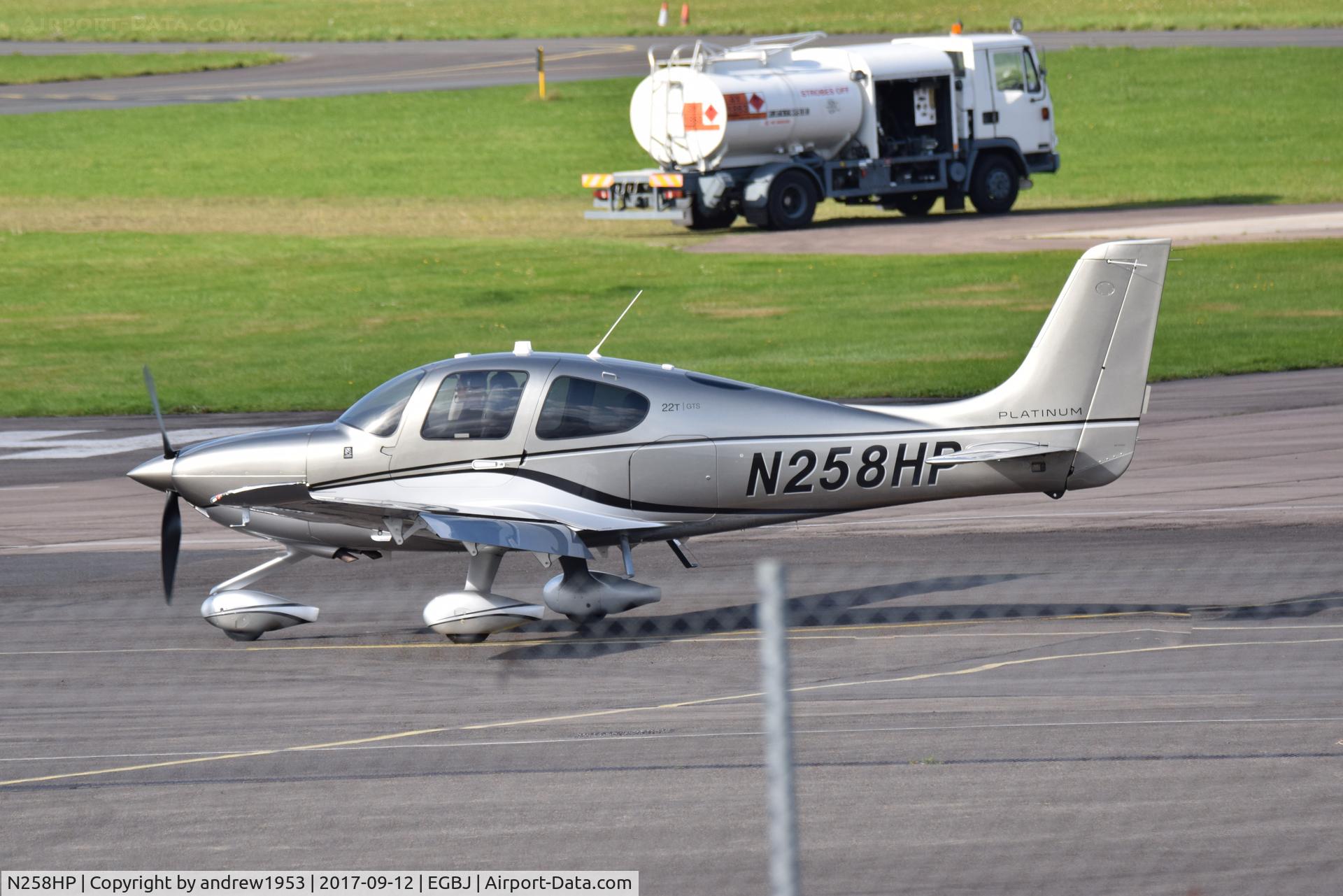 N258HP, 2017 Cirrus SR-22T C/N 1544, N258HP at Gloucestershire Airport.