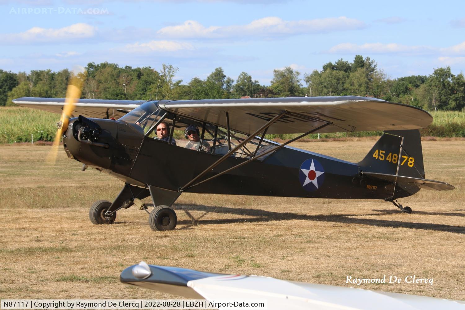 N87117, 1943 Piper L-4J Grasshopper (J3C-65D) C/N 13452, Aero Kiewit open day.