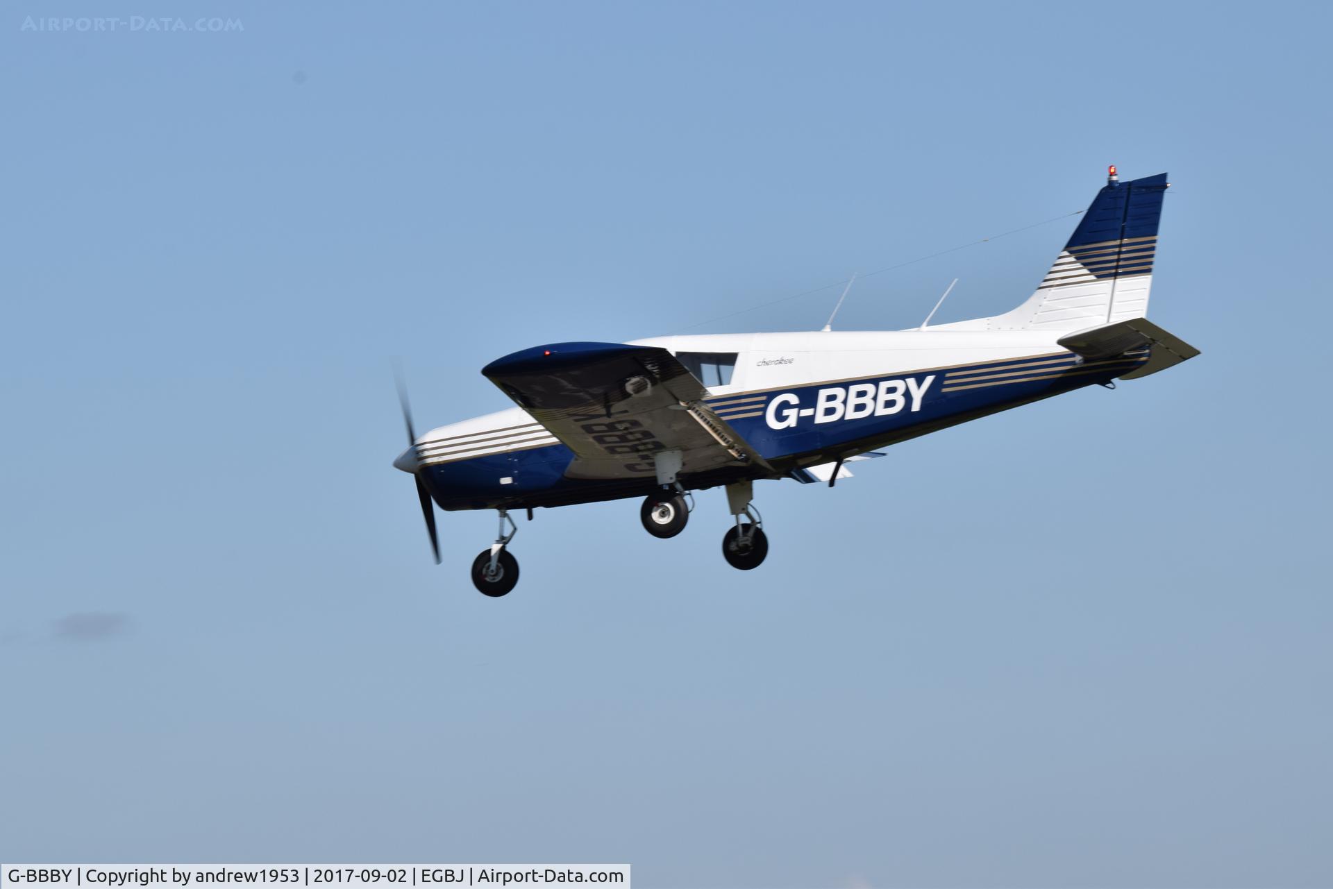 G-BBBY, 1973 Piper PA-28-140 Cherokee C/N 28-7325533, G-BBBY at Gloucestershire Airport.