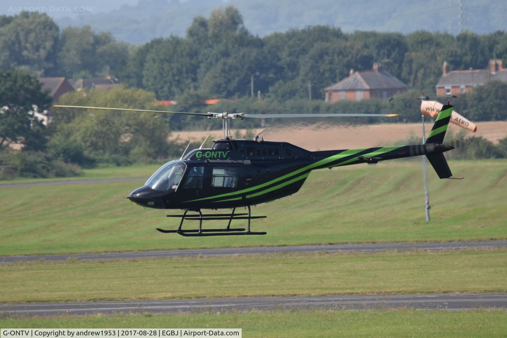 G-ONTV, 1991 Agusta AB-206B JetRanger II C/N 8733, G-ONTV at Gloucestershire Airport.