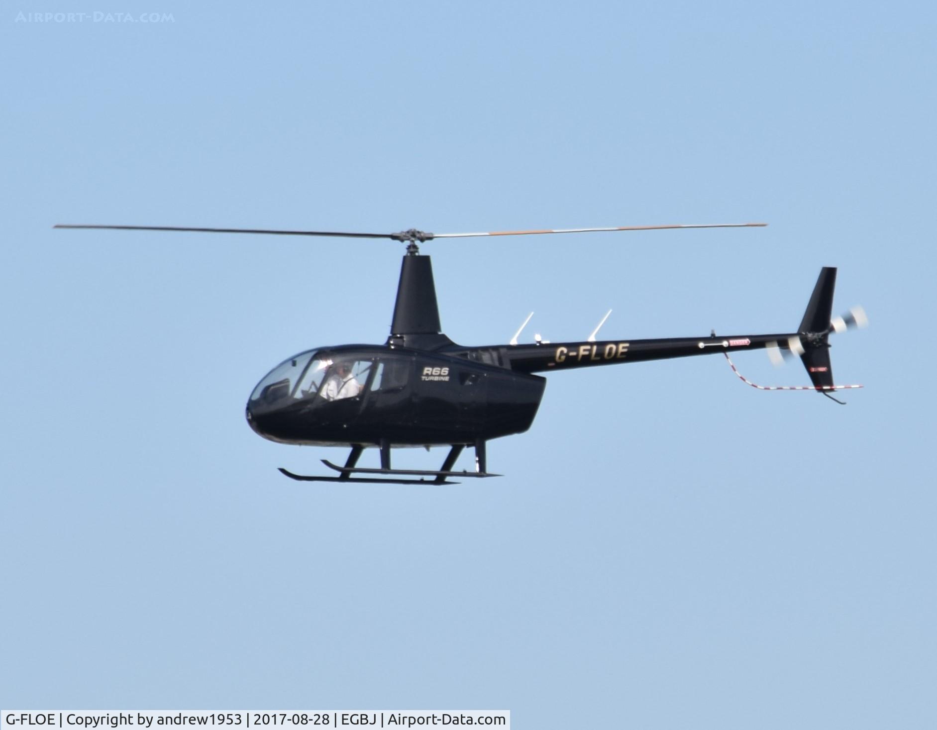 G-FLOE, 2015 Robinson R66 Turbine C/N 0631, G-FLOE at Gloucestershire Airport.