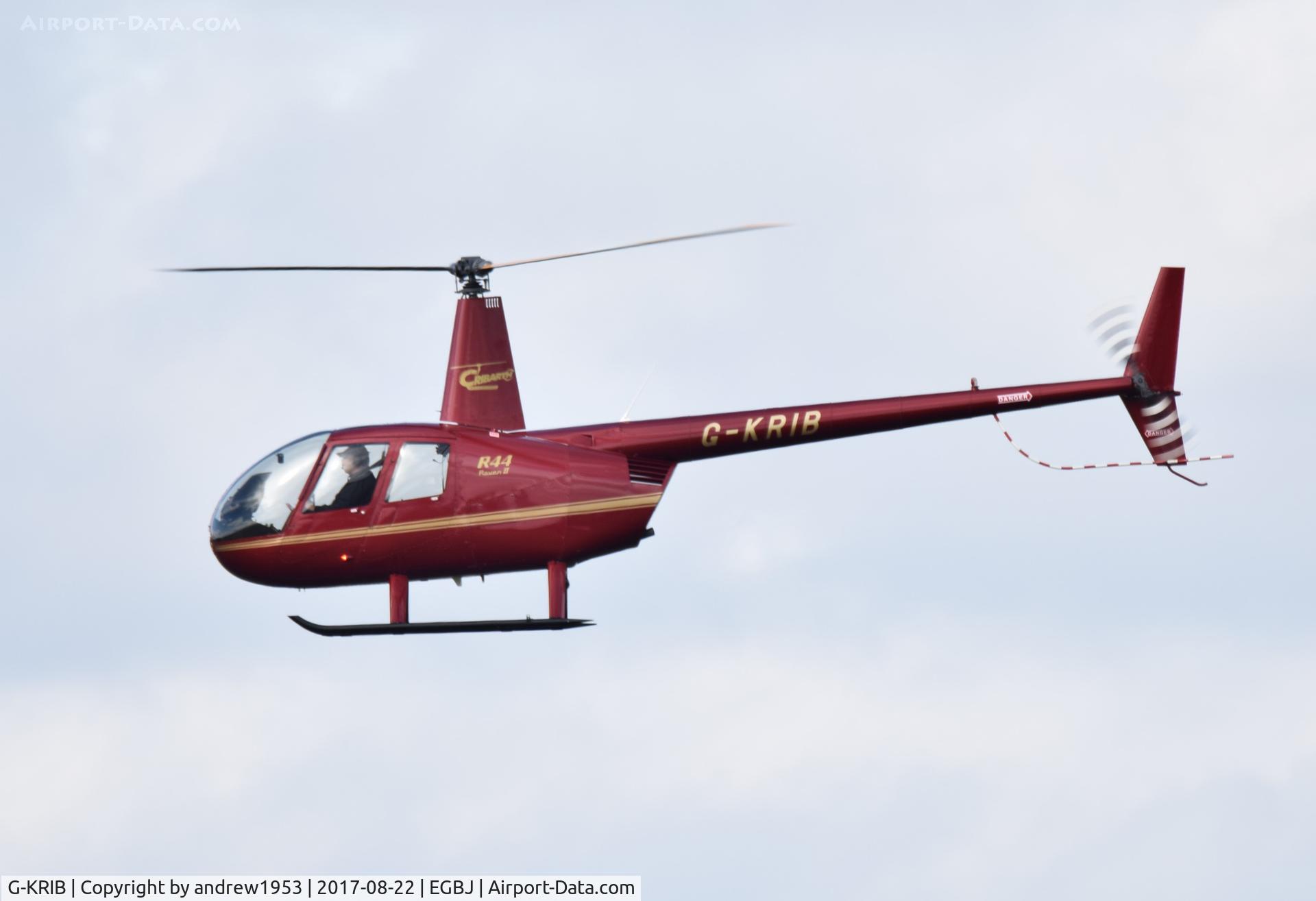 G-KRIB, 2009 Robinson R44  Raven II C/N 12640, G-KRIB at Gloucestershire Airport.