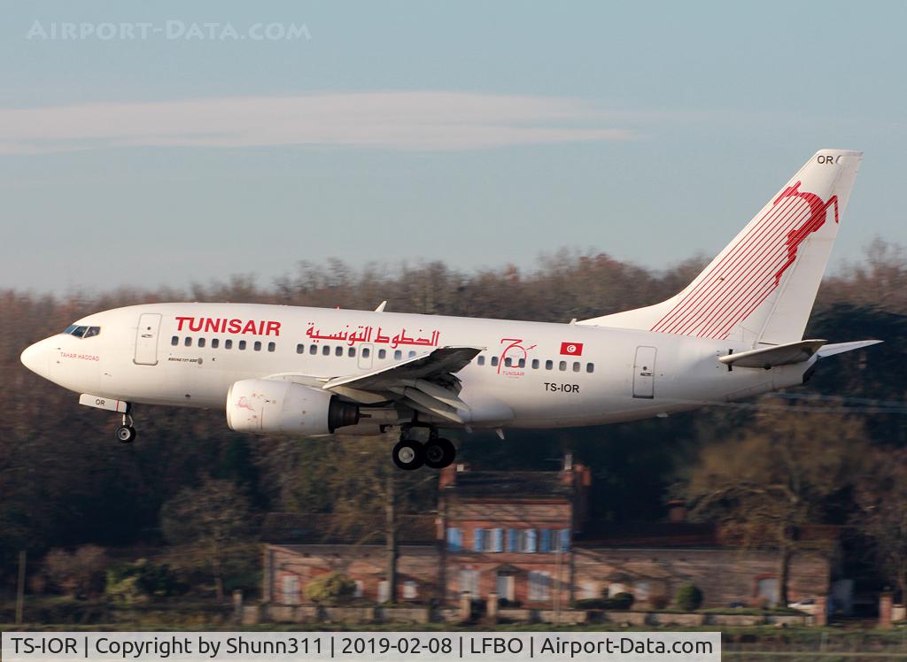 TS-IOR, 2001 Boeing 737-6H3 C/N 29502, Landing rwy 14R with additional 70th anniversary patch