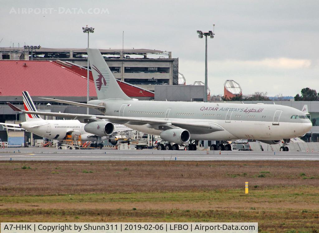 A7-HHK, 1993 Airbus A340-211 C/N 026, Parked at the Cargo area...