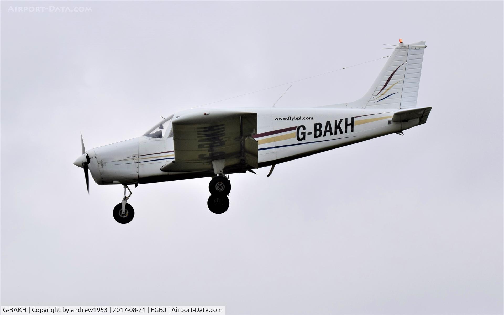 G-BAKH, 1972 Piper PA-28-140 Cherokee F C/N 28-7325014, G-BAKH at Gloucestershire Airport.