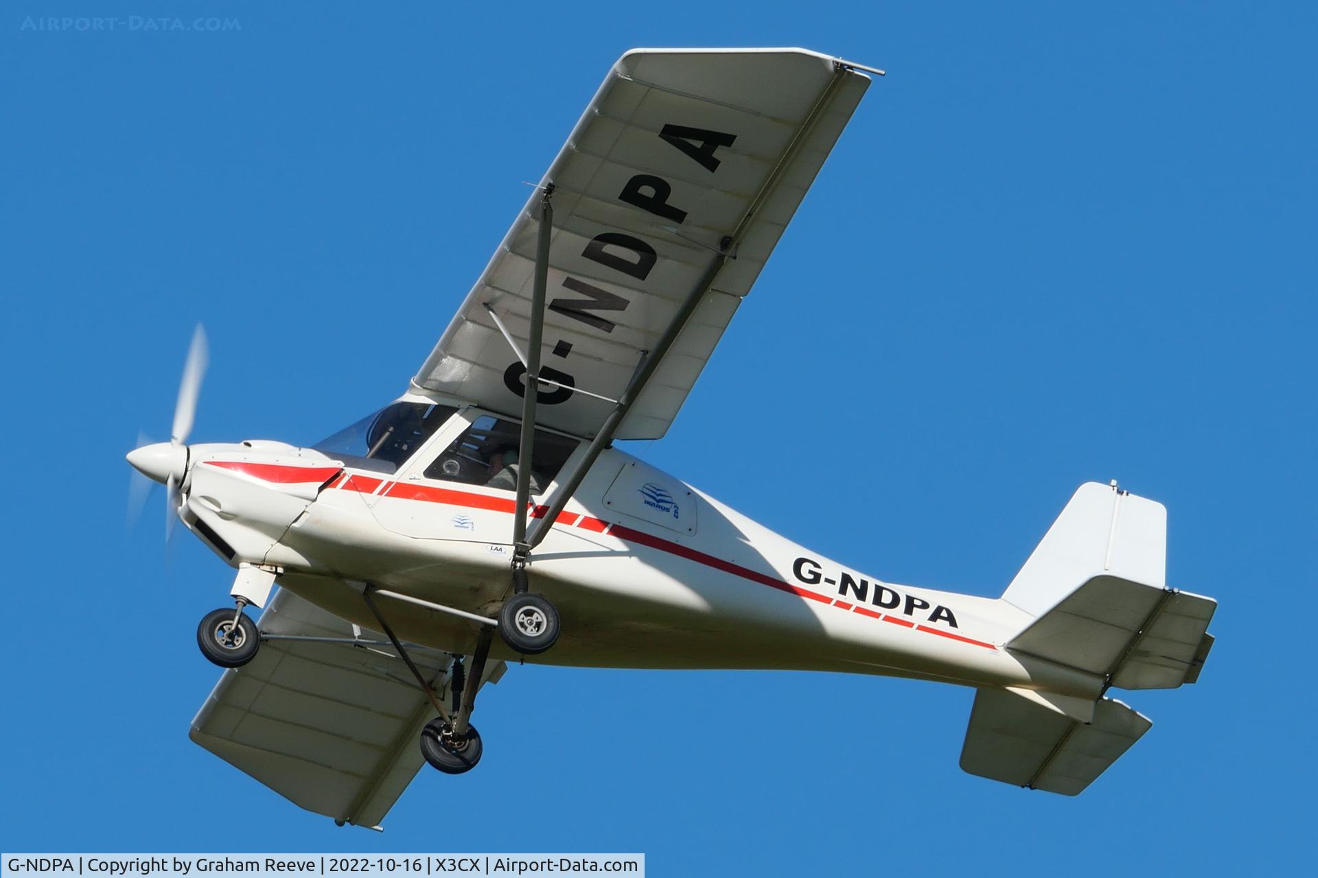 G-NDPA, 2003 Comco Ikarus C42 FB UK C/N PFA 322-14056, Departing from Northrepps.