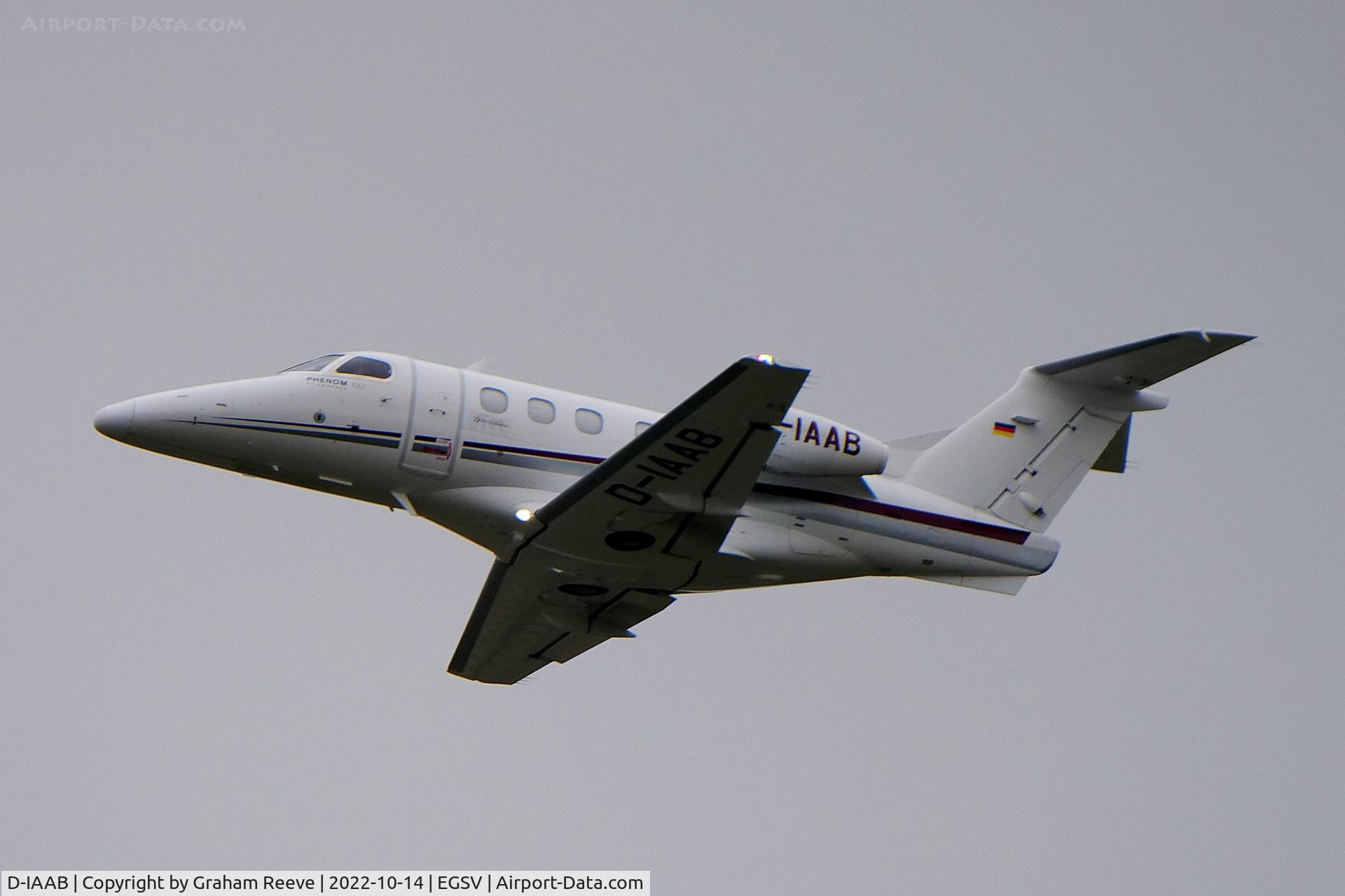 D-IAAB, 2010 Embraer EMB-500 Phenom 100 C/N 50000180, Departing from Norwich.