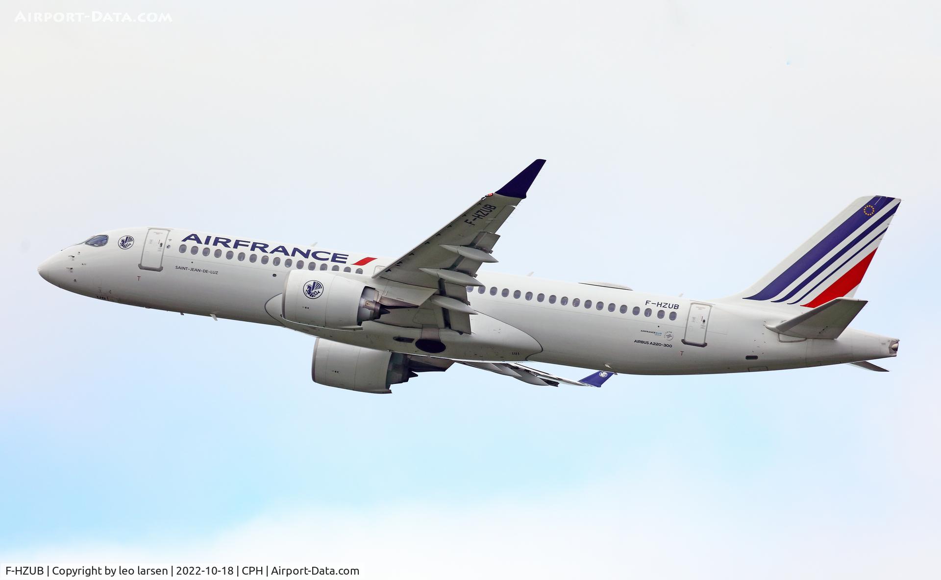 F-HZUB, 2021 Airbus A220-300 C/N 55139, Copenhagen 189.10.2022