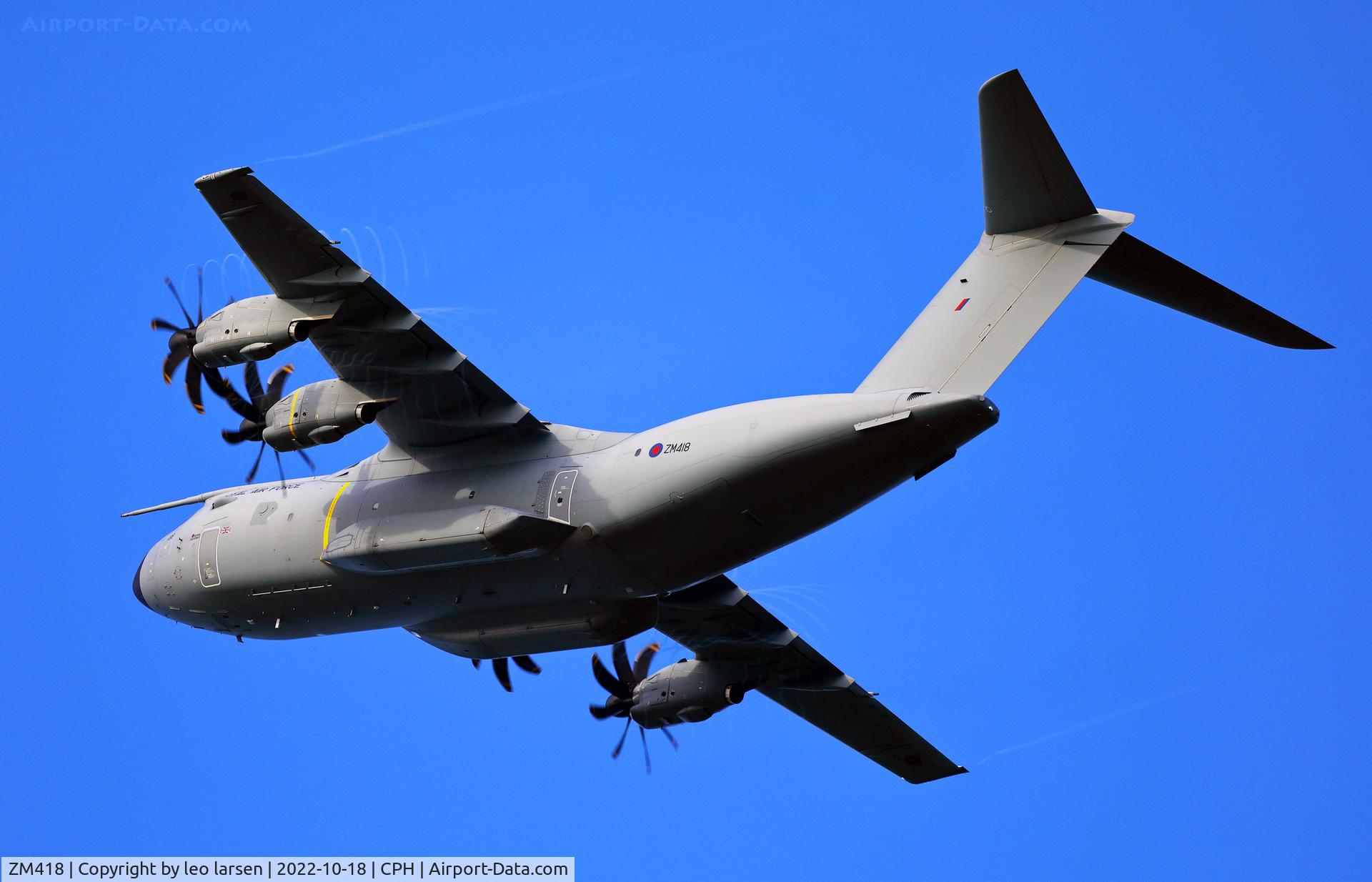 ZM418, 2018 Airbus A400M-180 Atlas C.1 C/N 056, Copenhagen 18.10.2022
