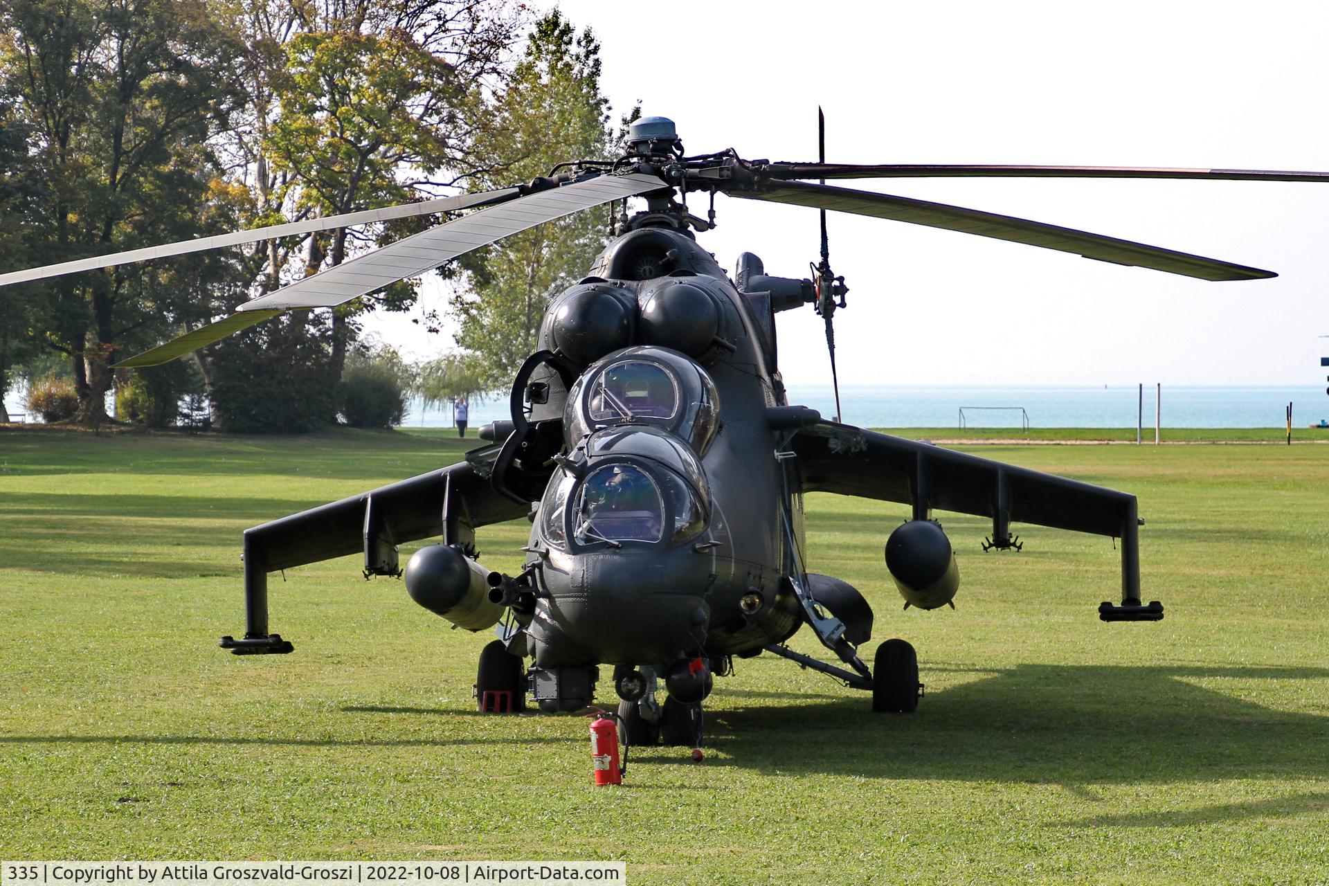 335, 1989 Mil Mi-24P Hind F C/N 340335, Balatonkenese Military resort, Hungary