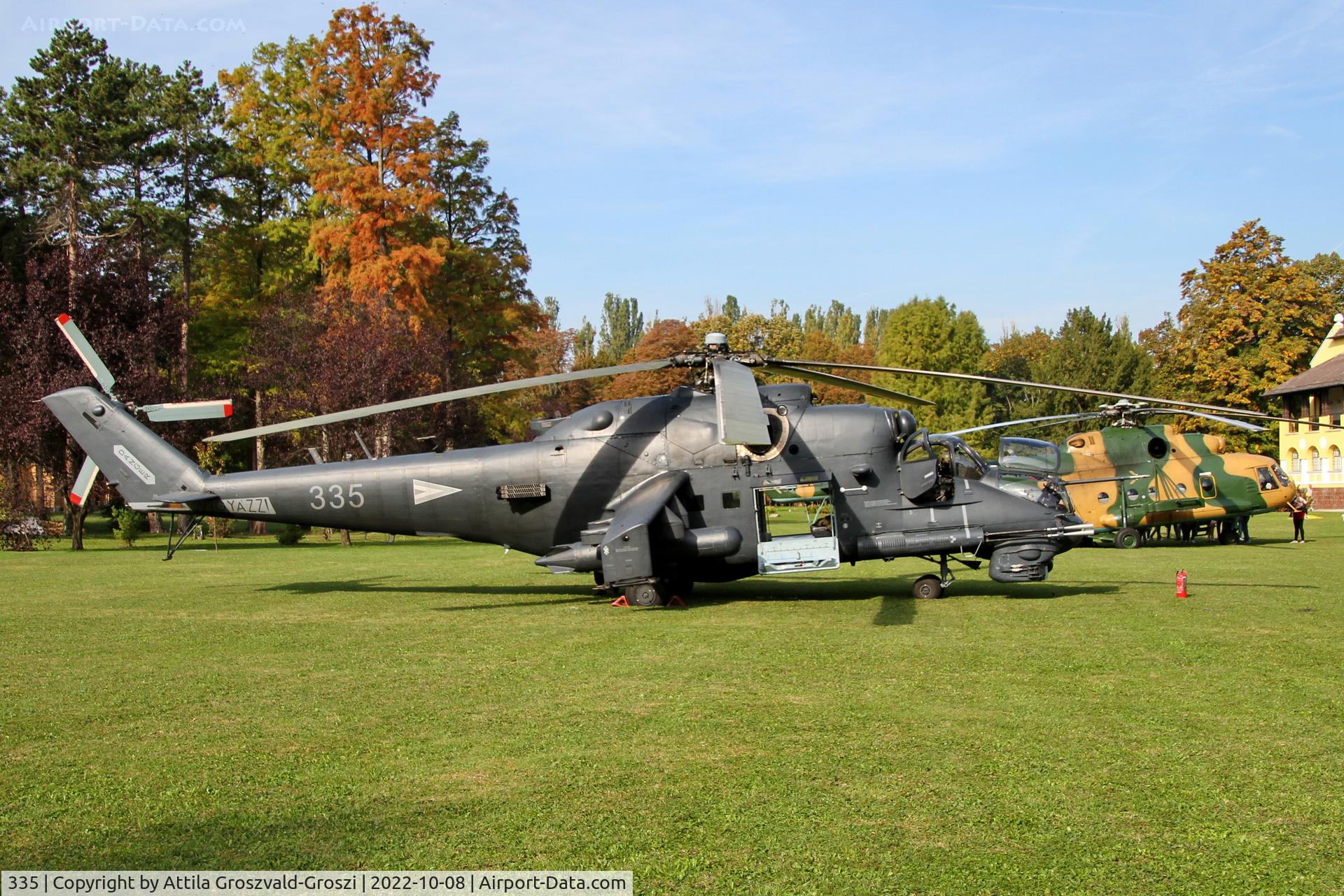 335, 1989 Mil Mi-24P Hind F C/N 340335, Balatonkenese Military resort, Hungary