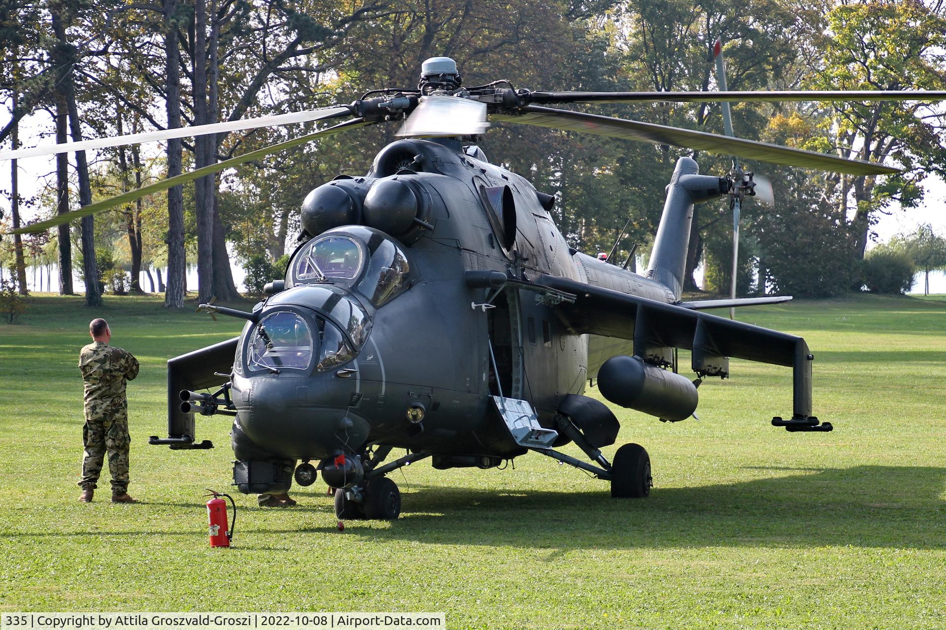 335, 1989 Mil Mi-24P Hind F C/N 340335, Balatonkenese Military resort, Hungary