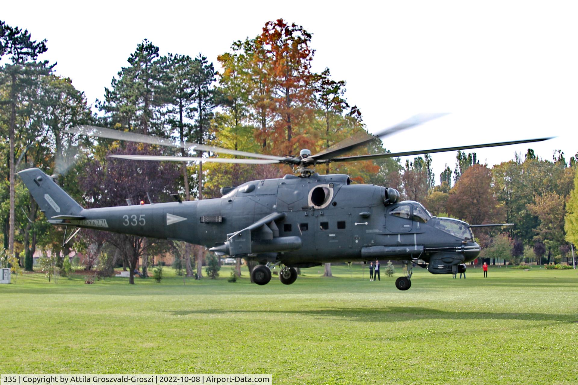 335, 1989 Mil Mi-24P Hind F C/N 340335, Balatonkenese Military resort, Hungary