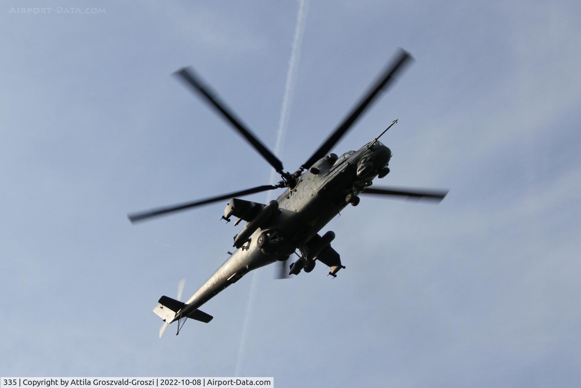 335, 1989 Mil Mi-24P Hind F C/N 340335, Balatonkenese Military resort, Hungary