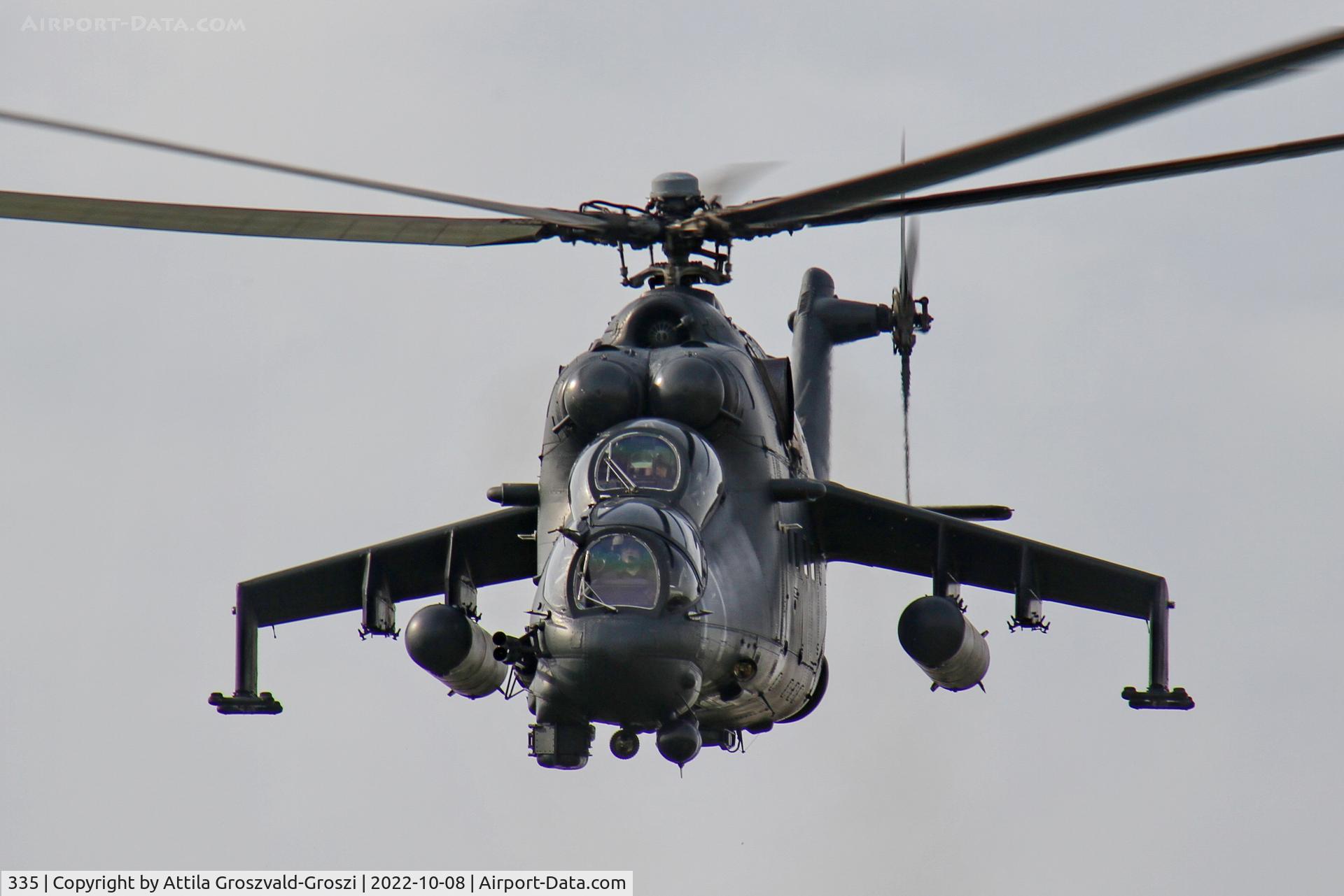 335, 1989 Mil Mi-24P Hind F C/N 340335, Balatonkenese Military resort, Hungary