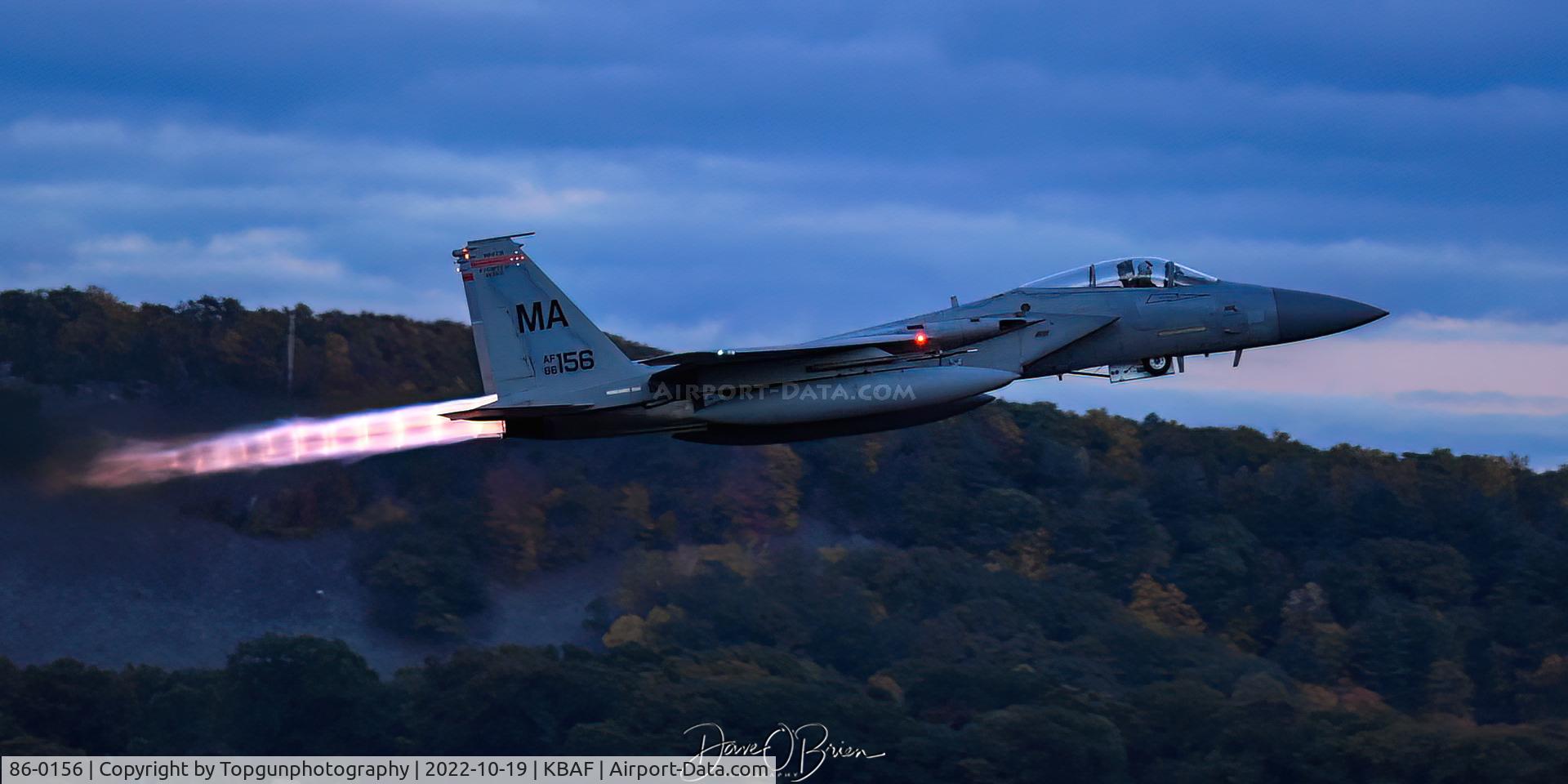 86-0156, 1986 McDonnell Douglas F-15C Eagle C/N 1003/C384, OB1 starting off night ops for the 104th FW.