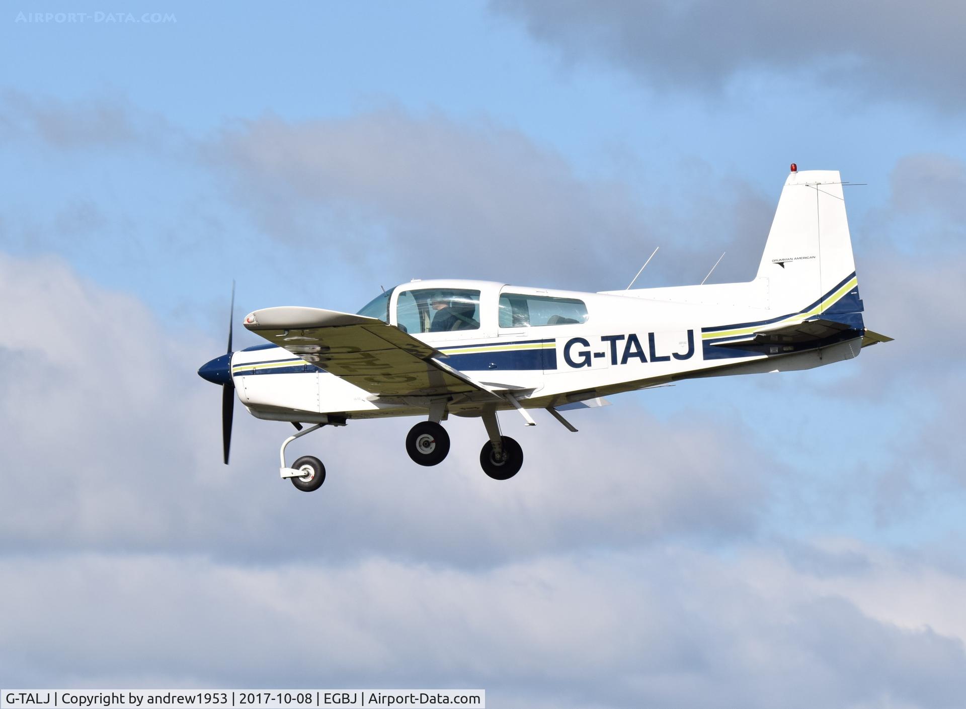 G-TALJ, 1973 Grumman American AA-5 Traveler C/N AA5-0479, G-TALJ at Gloucestershire Airport.