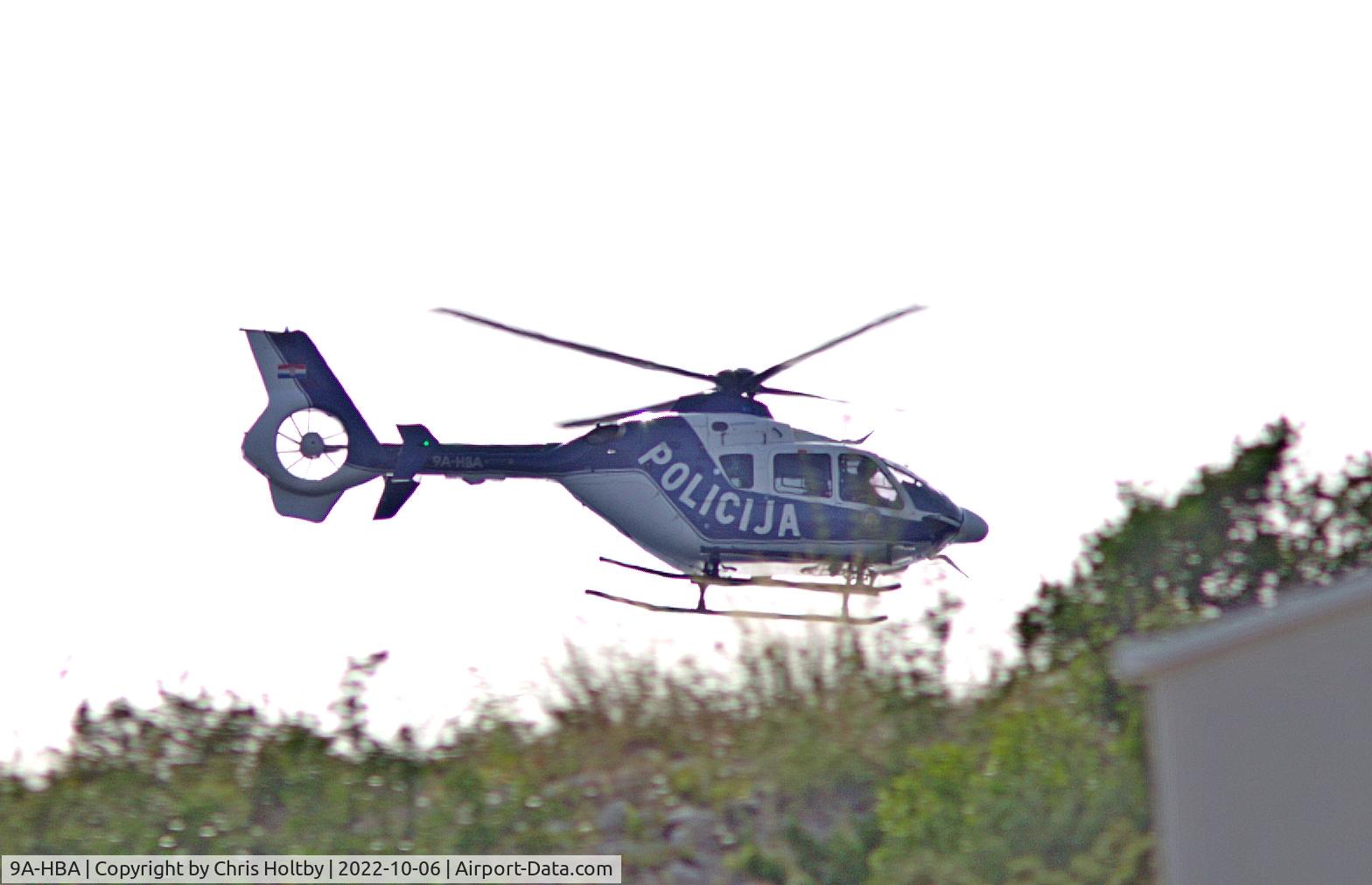 9A-HBA, Eurocopter EC-135P-2+ C/N 0689, Flying low over Slano Bay, Croatia