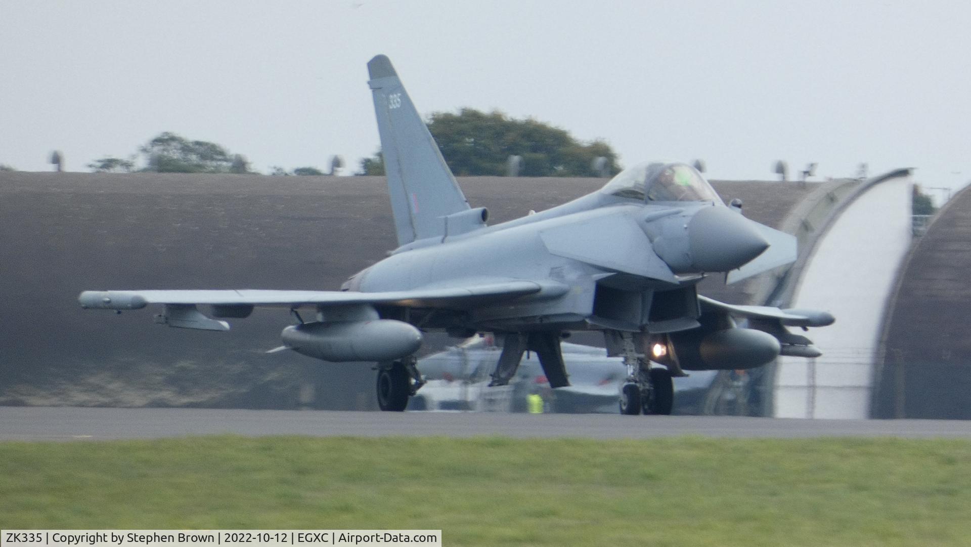 ZK335, 2012 Eurofighter EF 2000 Typhoon FGR4 C/N BS096/359, ZK335 Seen at RAF Coningsby 12th Oct 2022