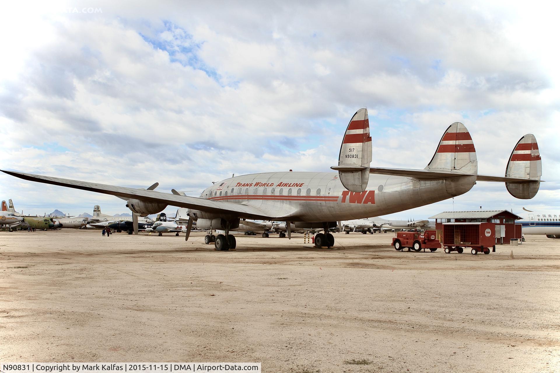 N90831, 1943 Lockheed C-69-1-LO/ l-049 Constellation C/N 049-1970, TWA Connie at Pima