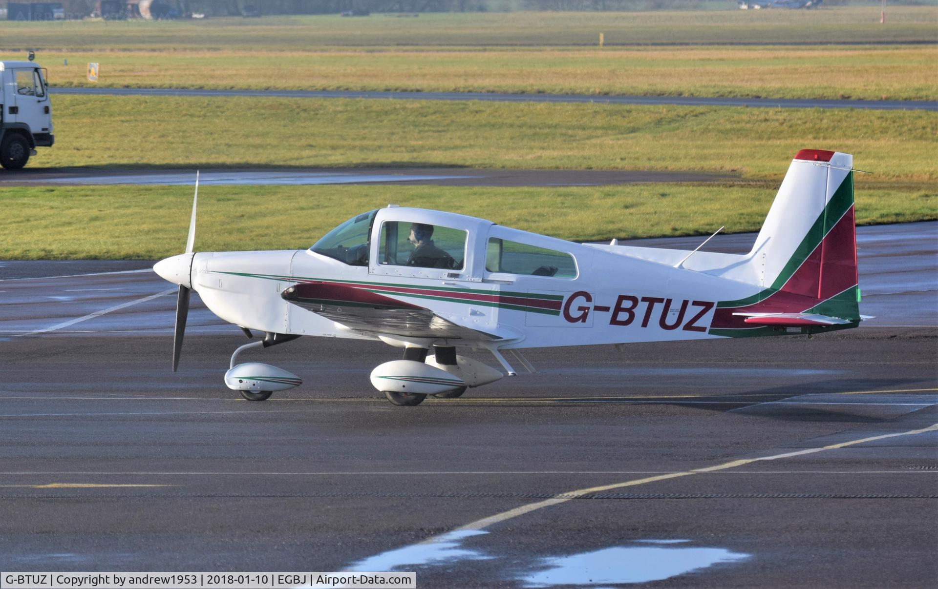 G-BTUZ, 1991 American General AG-5B Tiger C/N 10075, G-BTUZ at Gloucestershire Airport.