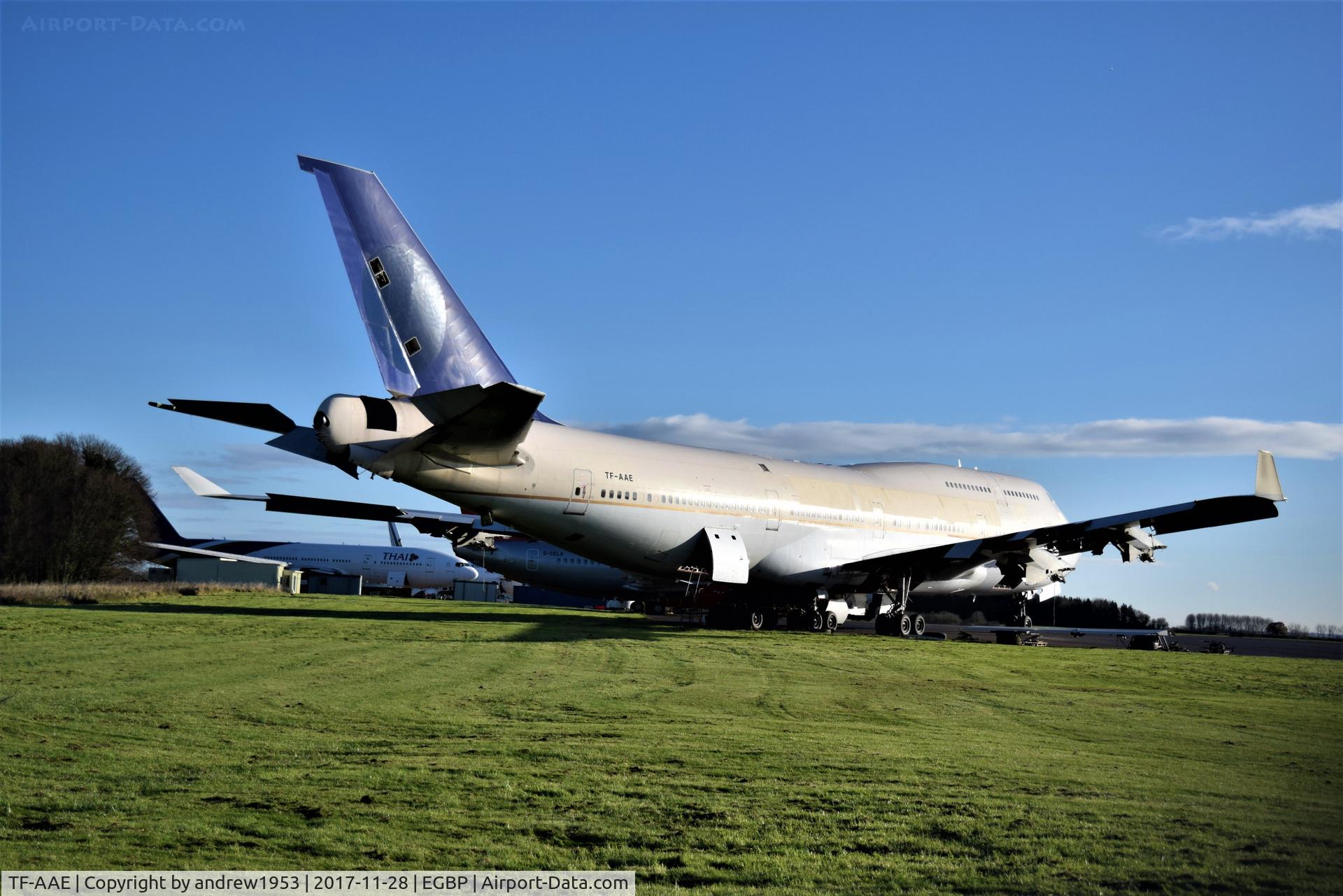TF-AAE, 1996 Boeing 747-4H6 C/N 27672, TF-AAE at Cotswold Airport.